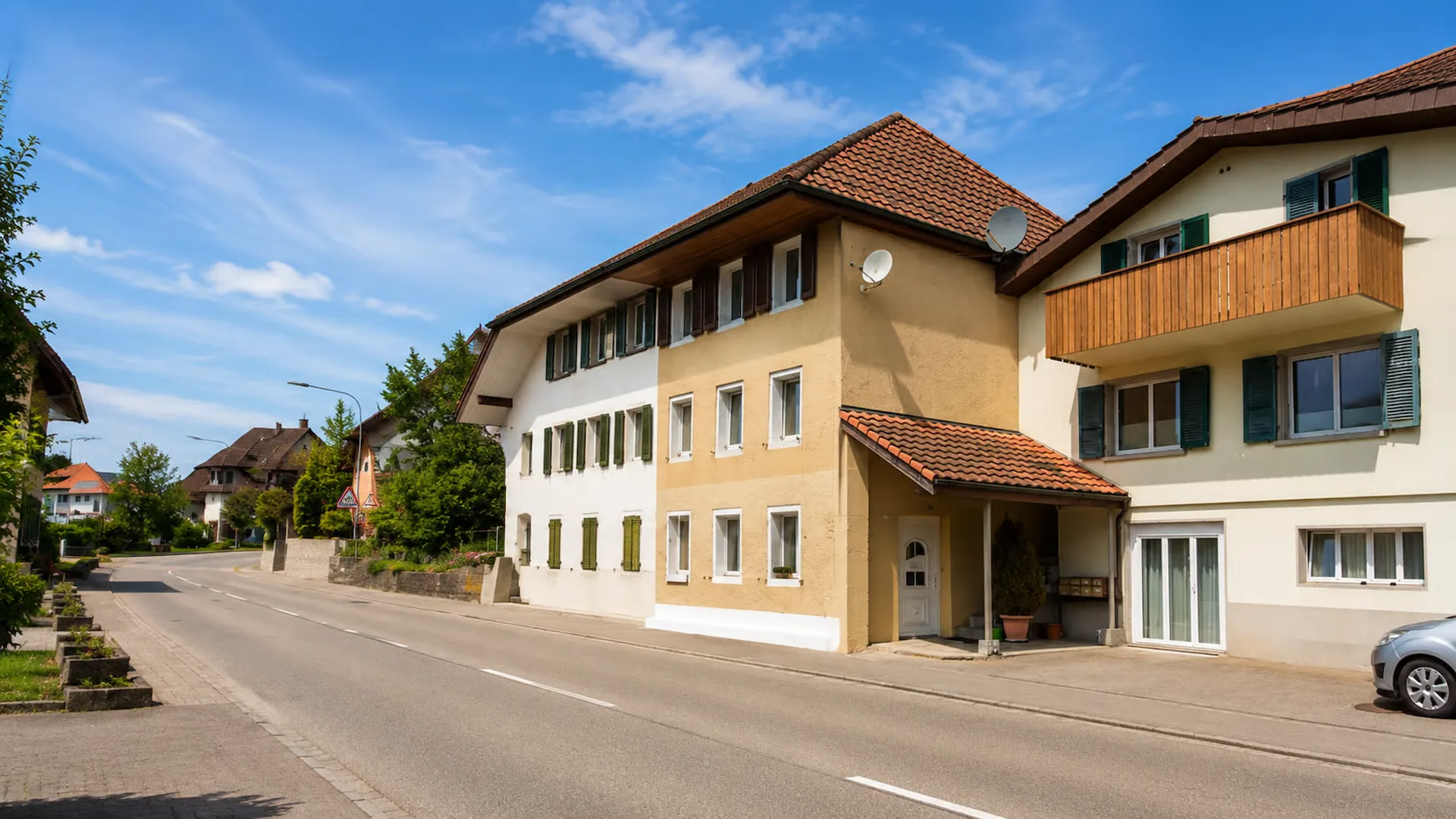 Charmantes, einseitig angebautes Mehrfamilienhaus mit drei Wohneinheiten in Wolfwil