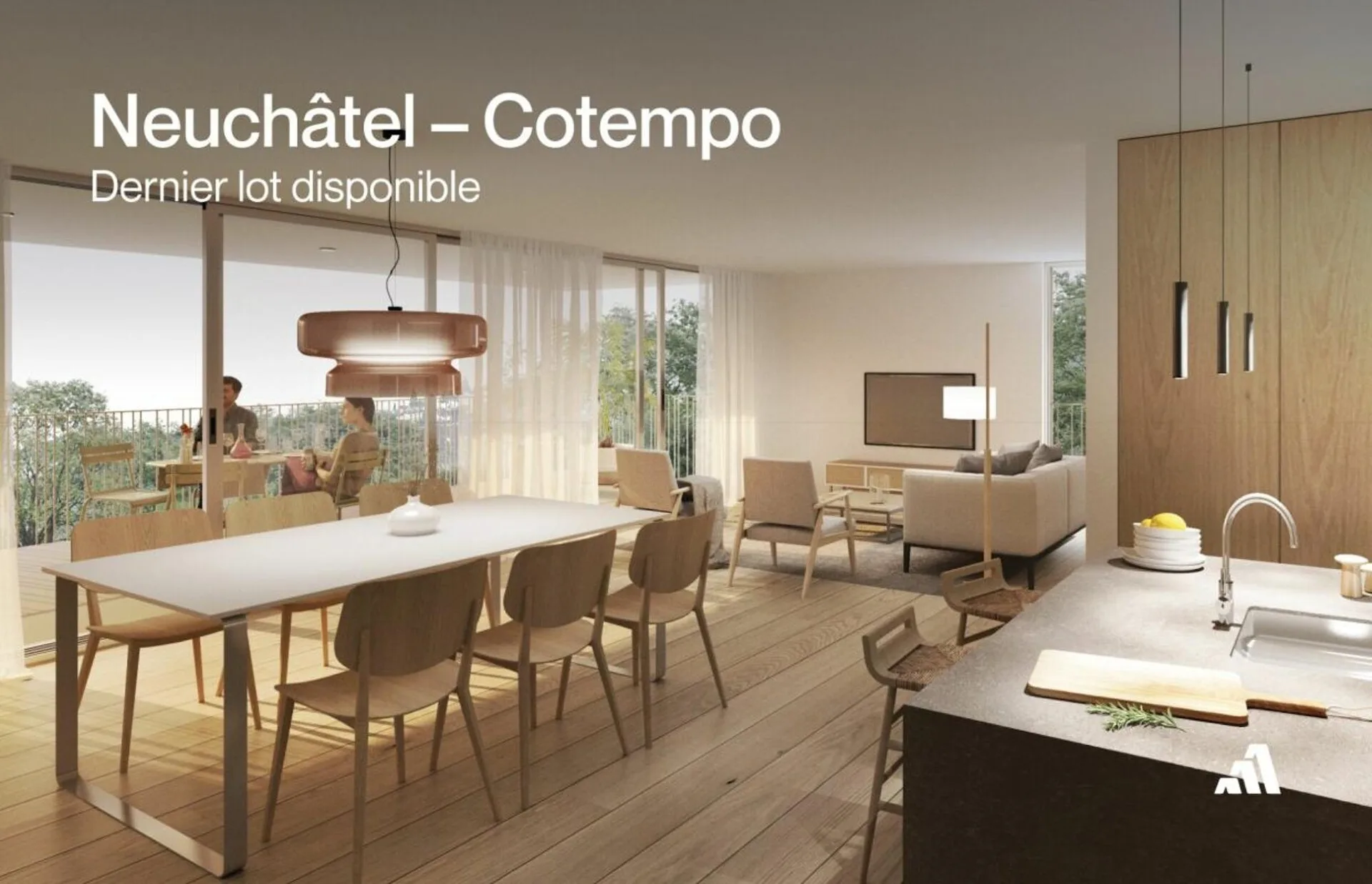Neuchâtel - Résidence Cotempo : superbe 4.5 pièces proche du centre au 2ème étage - Chantier démarré