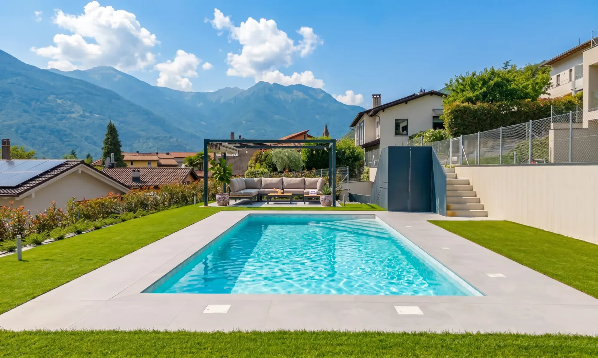 Modern and spacious 2.5-room apartment with private garden in Ponte Capriasca