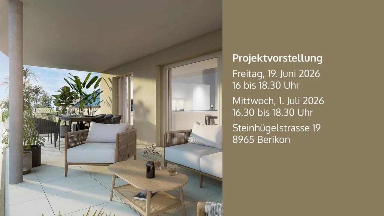 2½-Zimmer Obergeschosswohnung mit grossem Balkon in Berikon