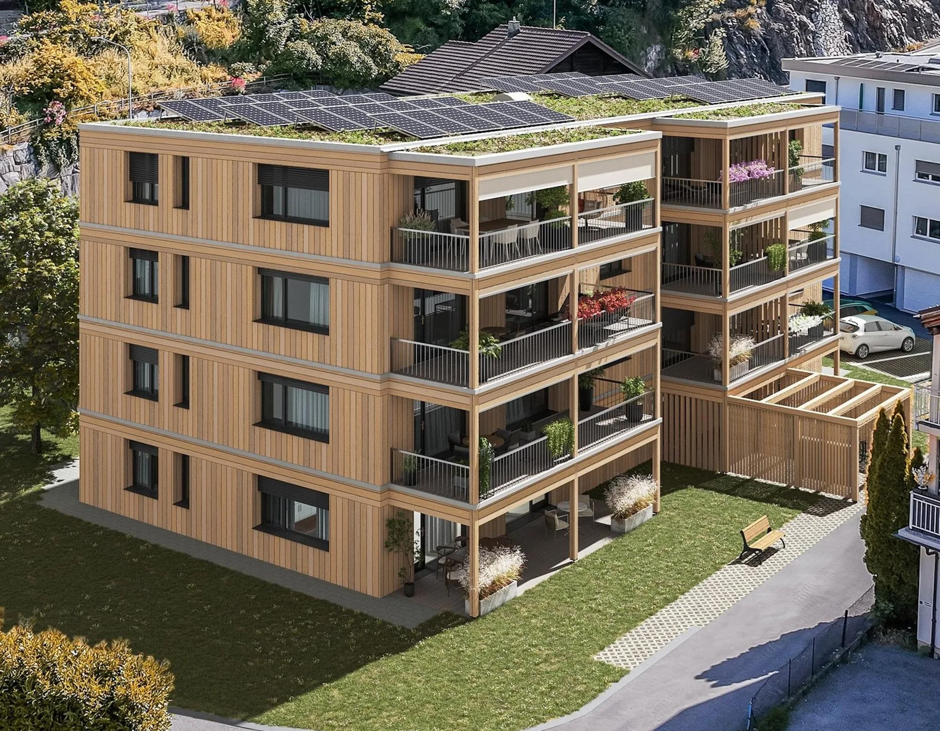Gesund leben in schöner 5 1/2 Zimmer Attikawohnung in hochwertiger Vollholzbauweise