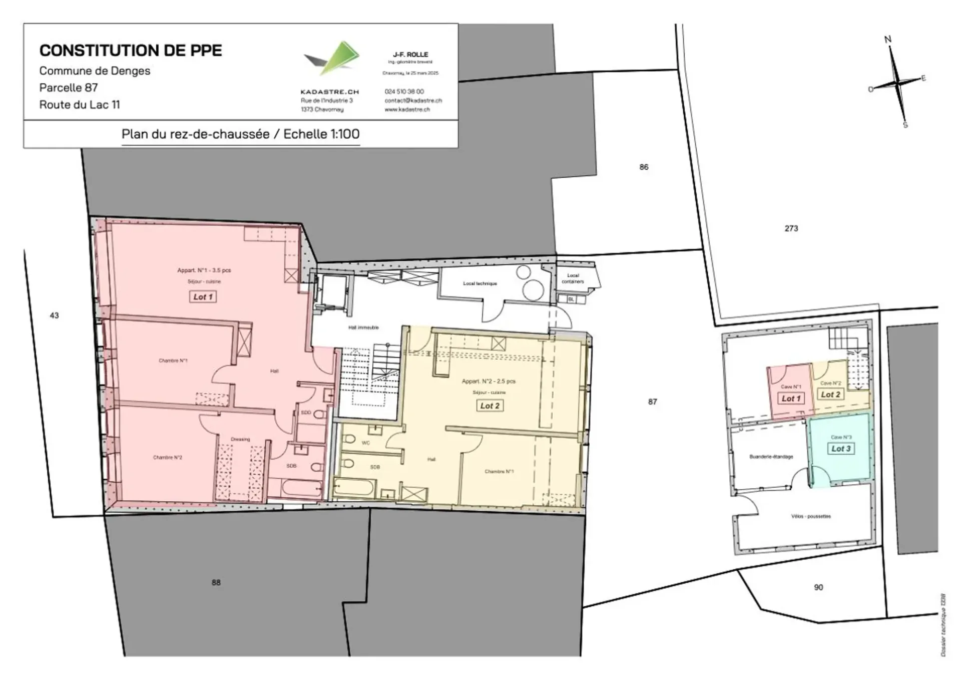 DENGES, appartement 3,5 pces au Rez, rénovation complète.