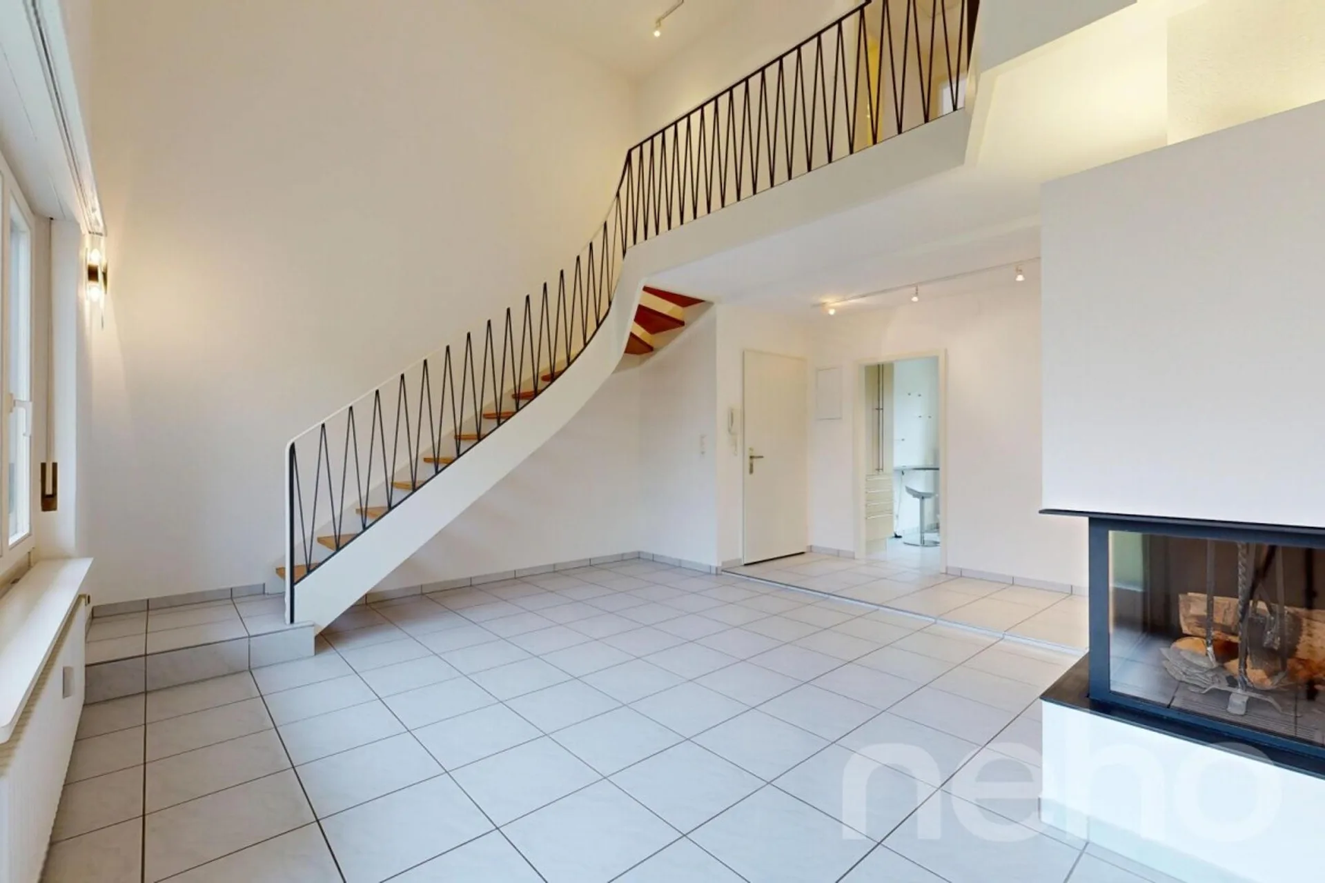 Maisonette attic apartment with three balconies and private garden share