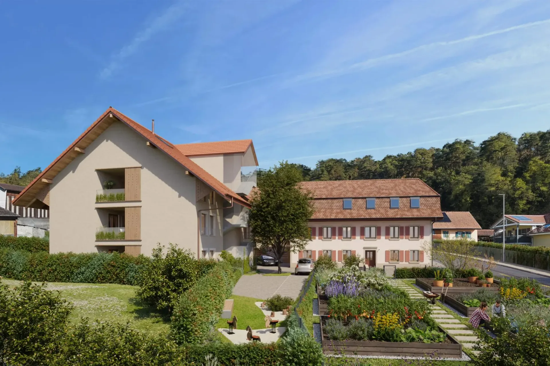 Schönes 3.5-Zimmer-Neubau mit Loggia und privatem Garten