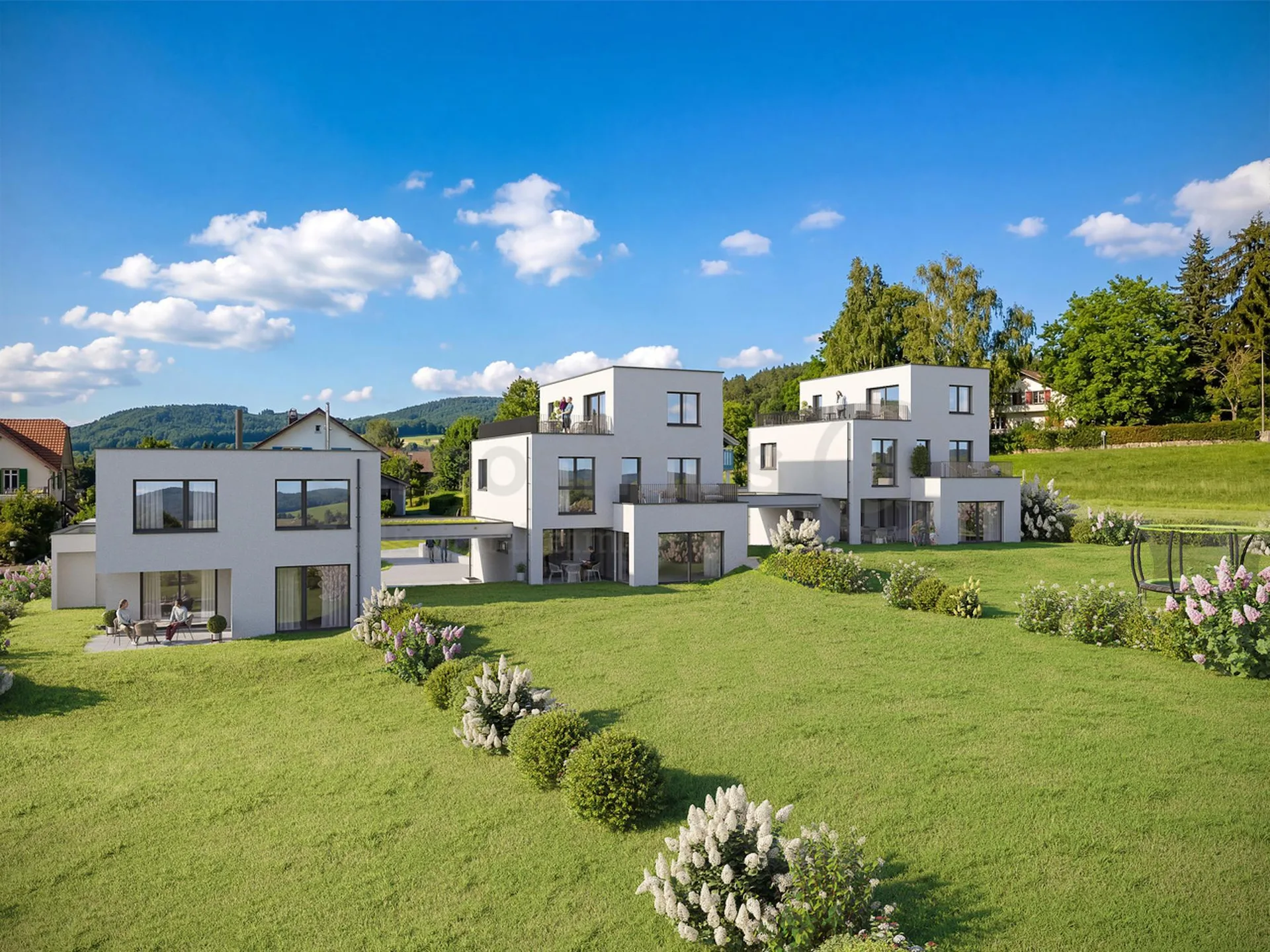 Maison individuelle avec attique, grand terrain et vue inobstructable à Reinach