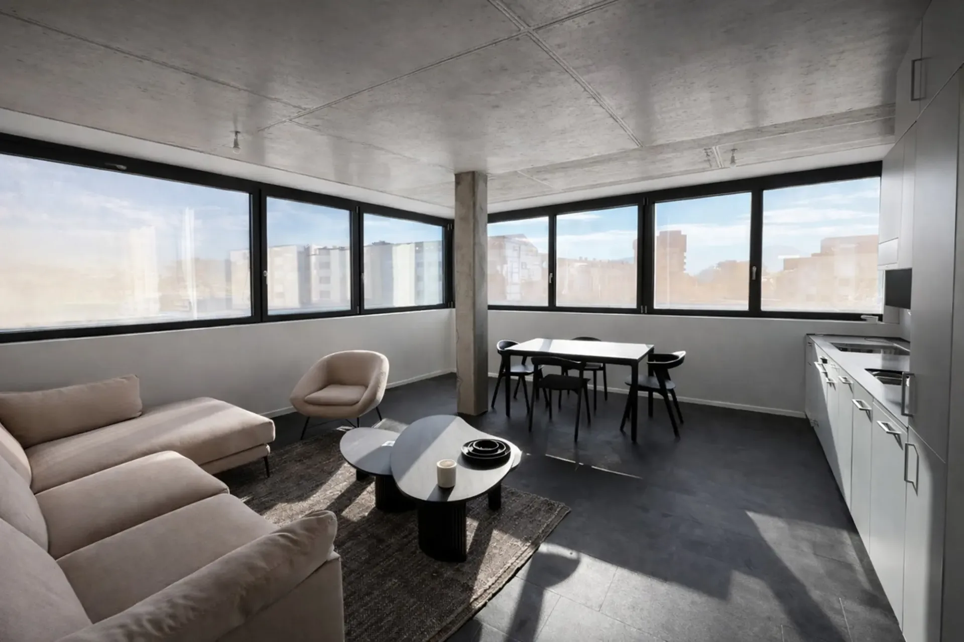 Appartement meublé moderne de 3.5 pièces au 2ème étage