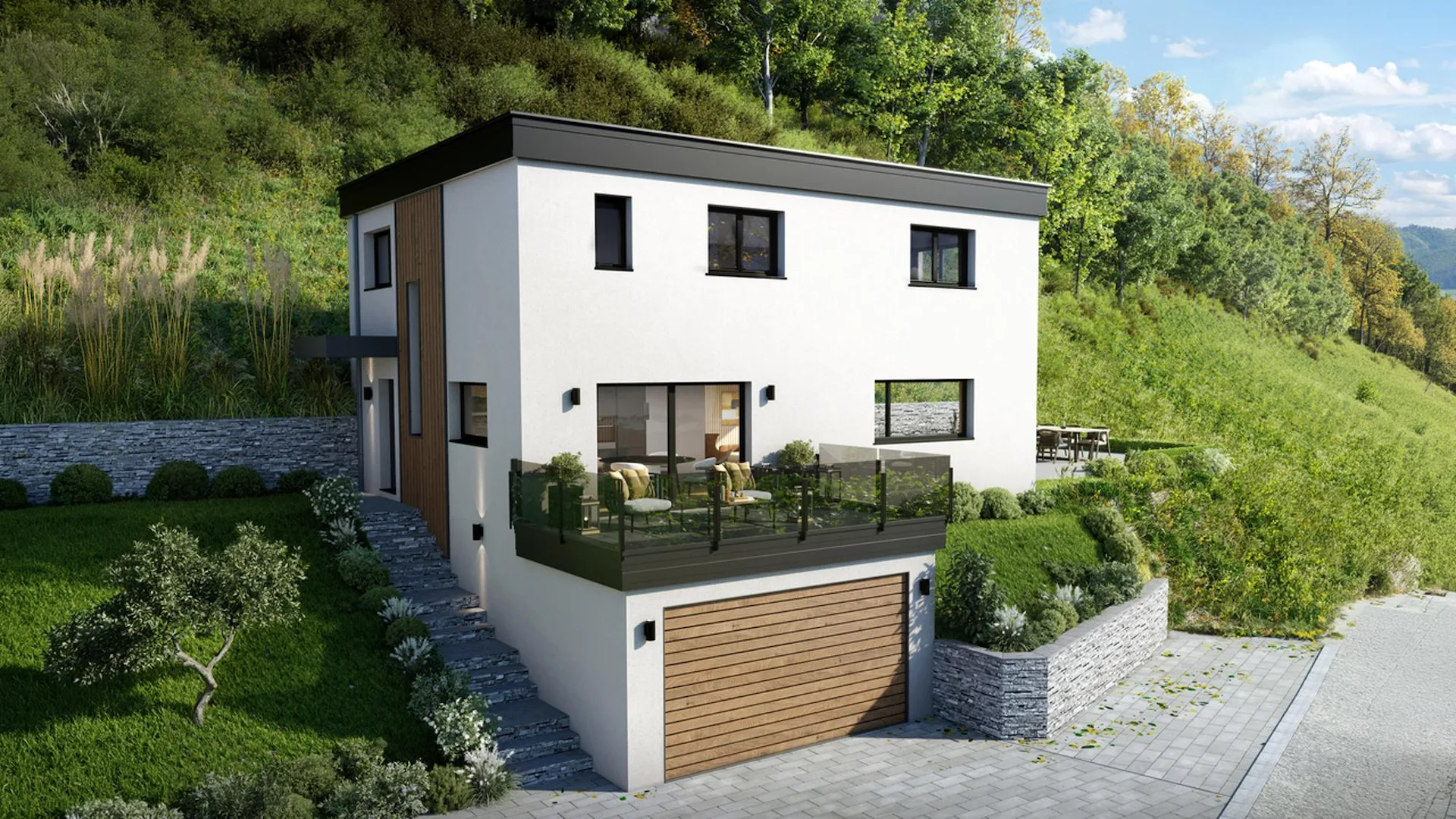 Magnifique projet d'attique de 215 m2, garage double et terrasses !