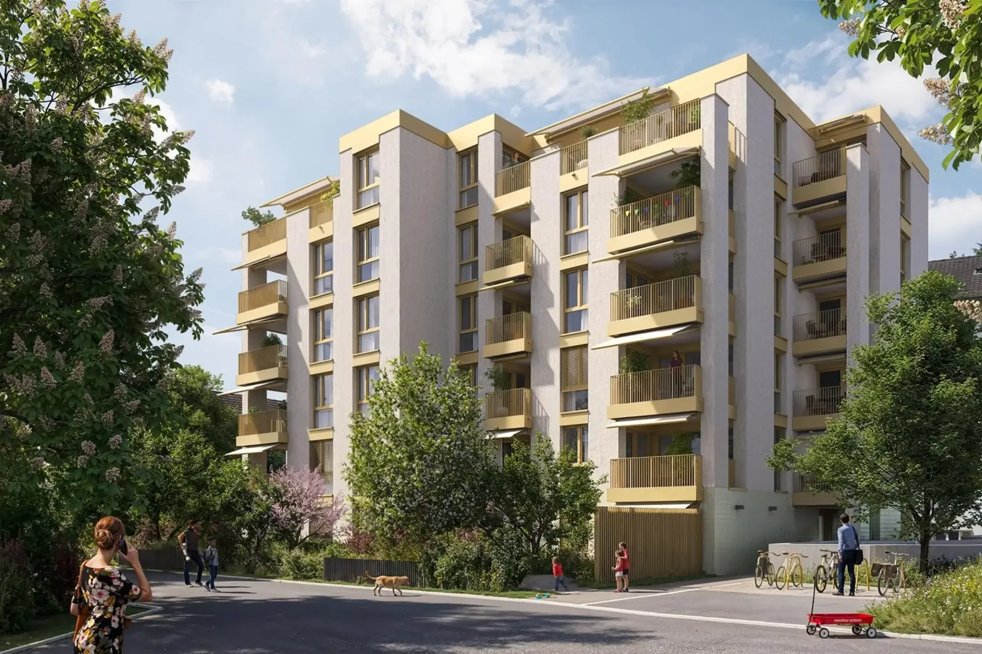 Im Herzen von Altstetten  grosszügige 4.5-Zimmer-Neubauwohnung mit Gartensitzplatz