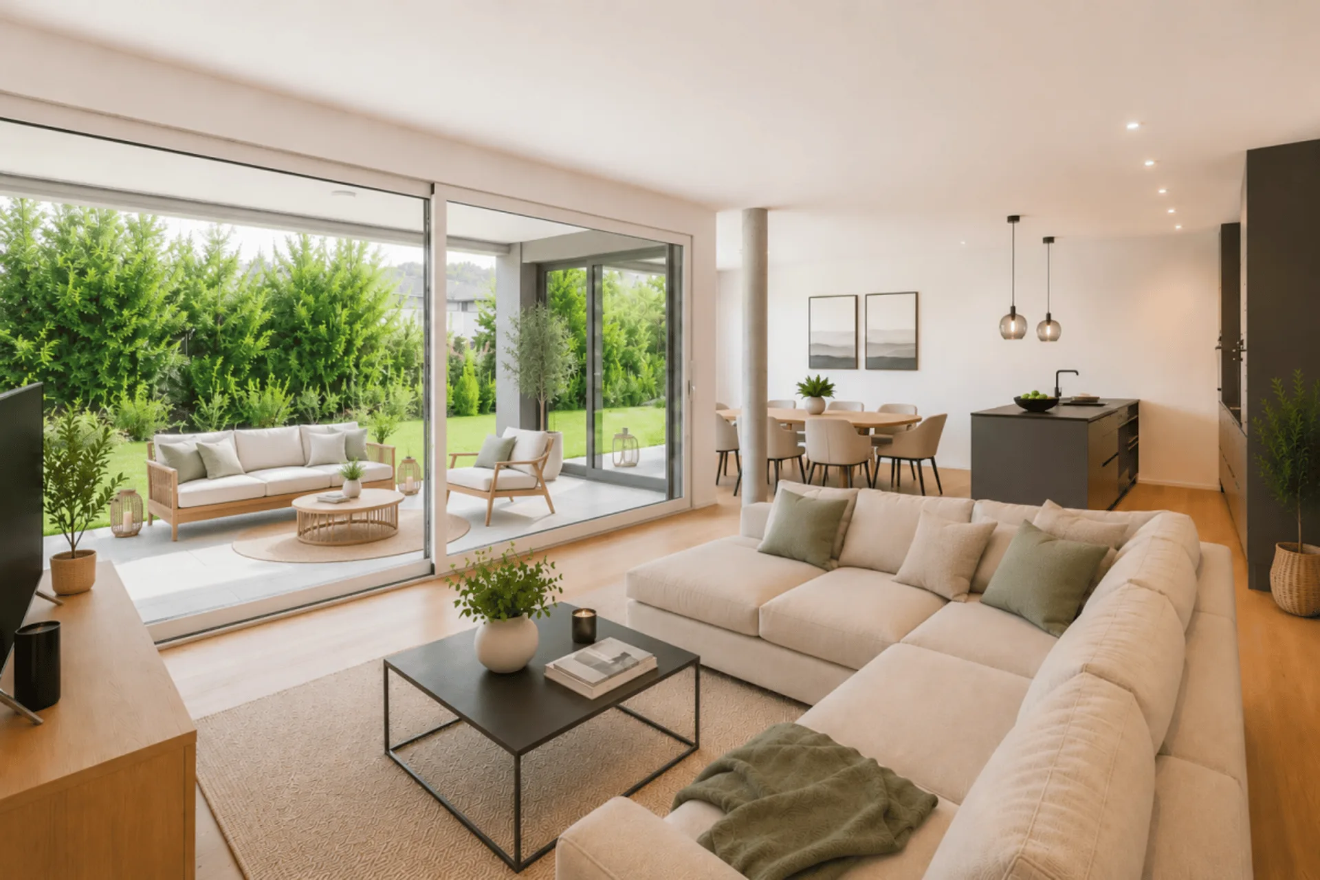 4.5 Gartenwohnung mit Blick auf die Aare