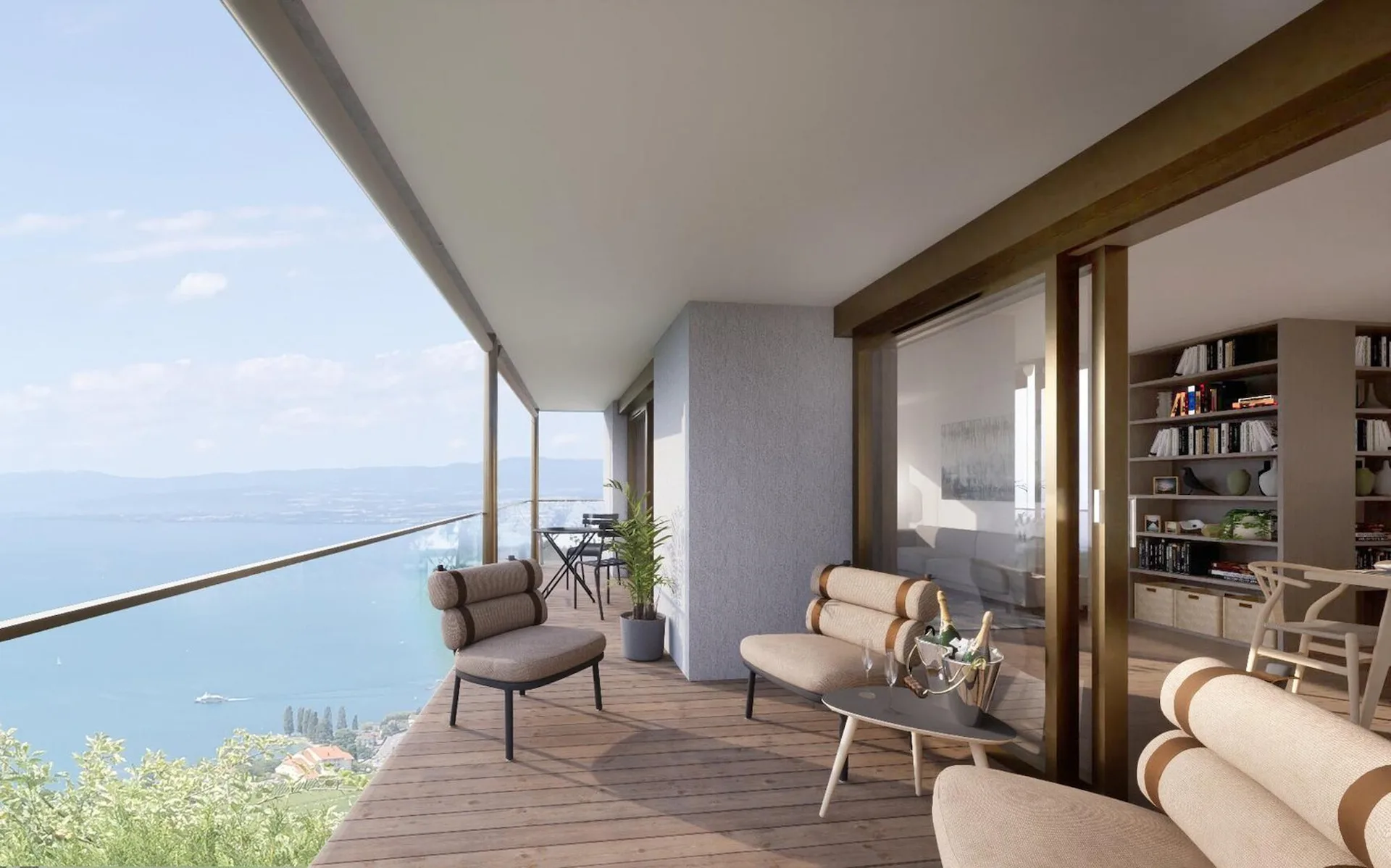 Vue exceptionnelle, appartement contemporain