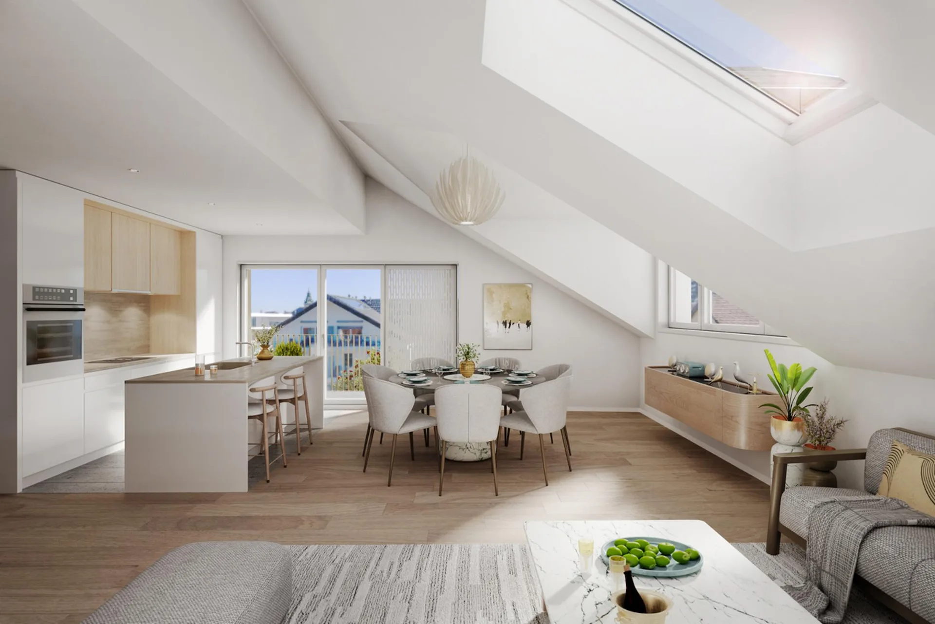 Zu verkaufen auf Plänen 4,5-Zimmer-Wohnung (105 m2 PPE) im Dachgeschoss