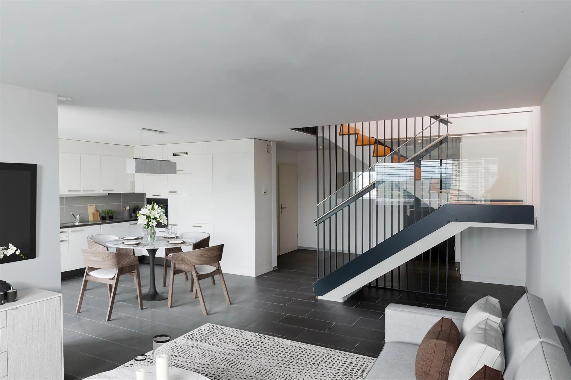Duplex moderne dans la gare de Fribourg