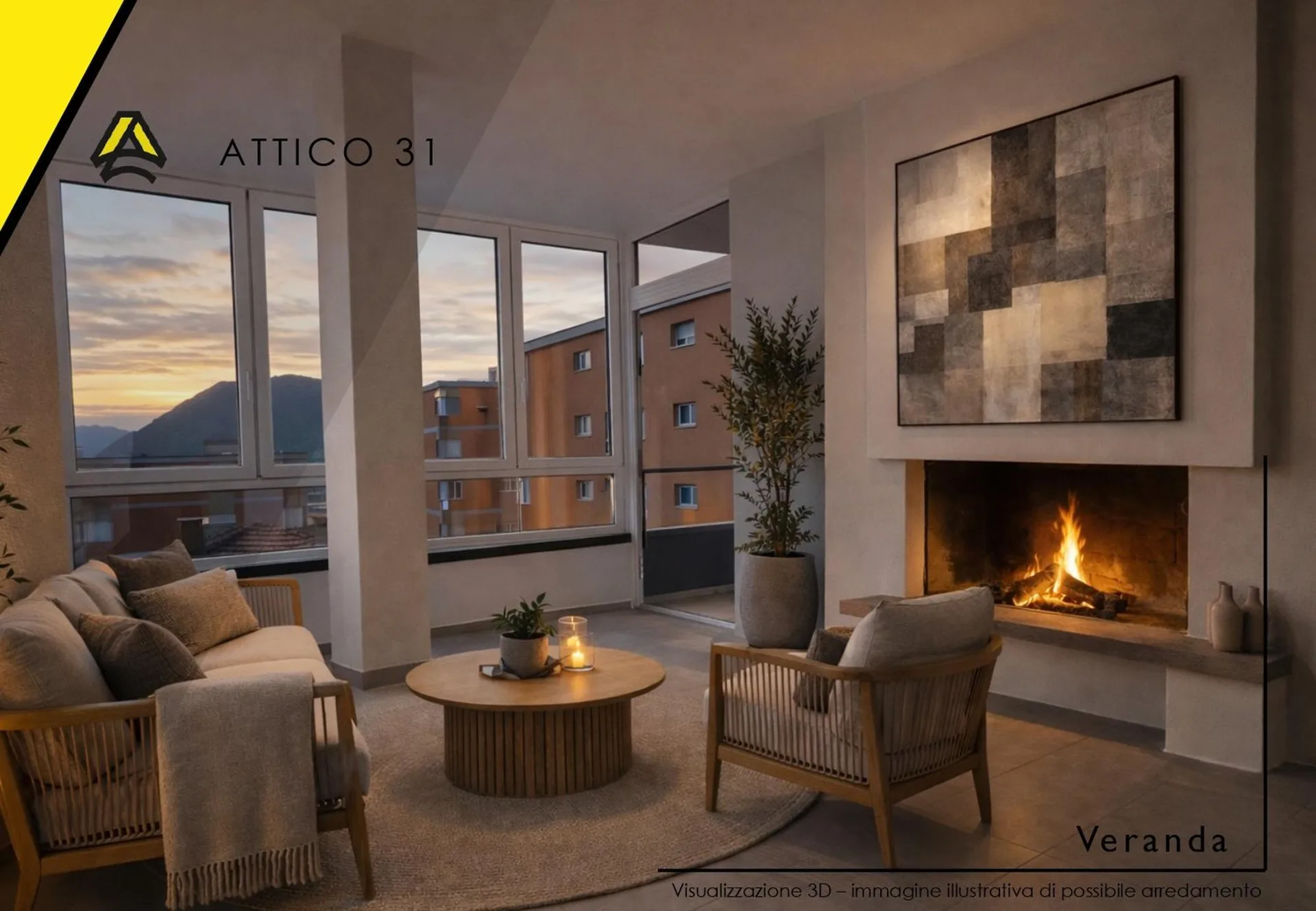 Attico di 6.5 Locali con Vista Panoramica aulla Città  Lugano