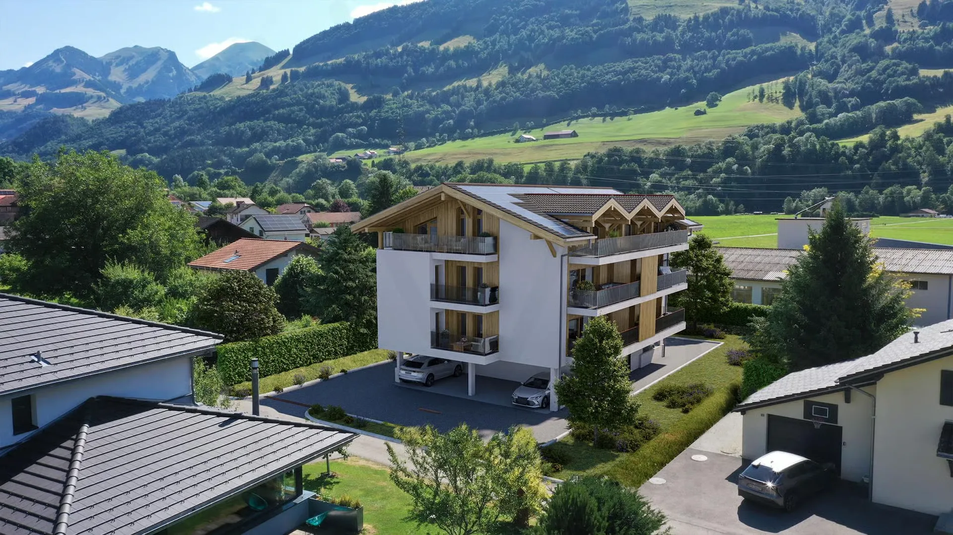 Superbe appartement neuf haut de gamme de 3,5 pièces au coeur de l'Intyamon !
