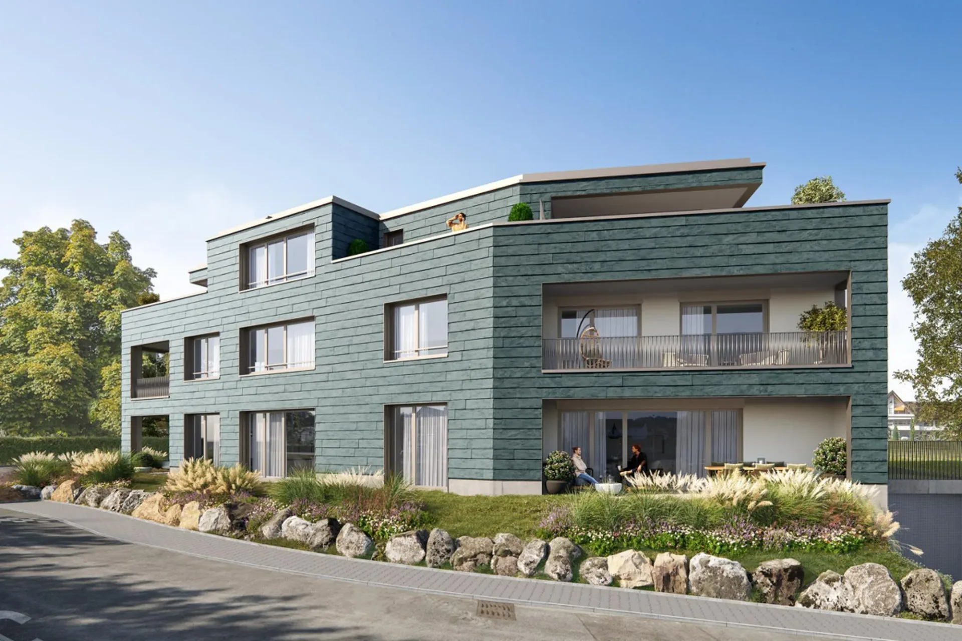 Moderne 4.5-Zimmer-Neubau-Wohnung mit Seenähe in Wilen bei Wollerau