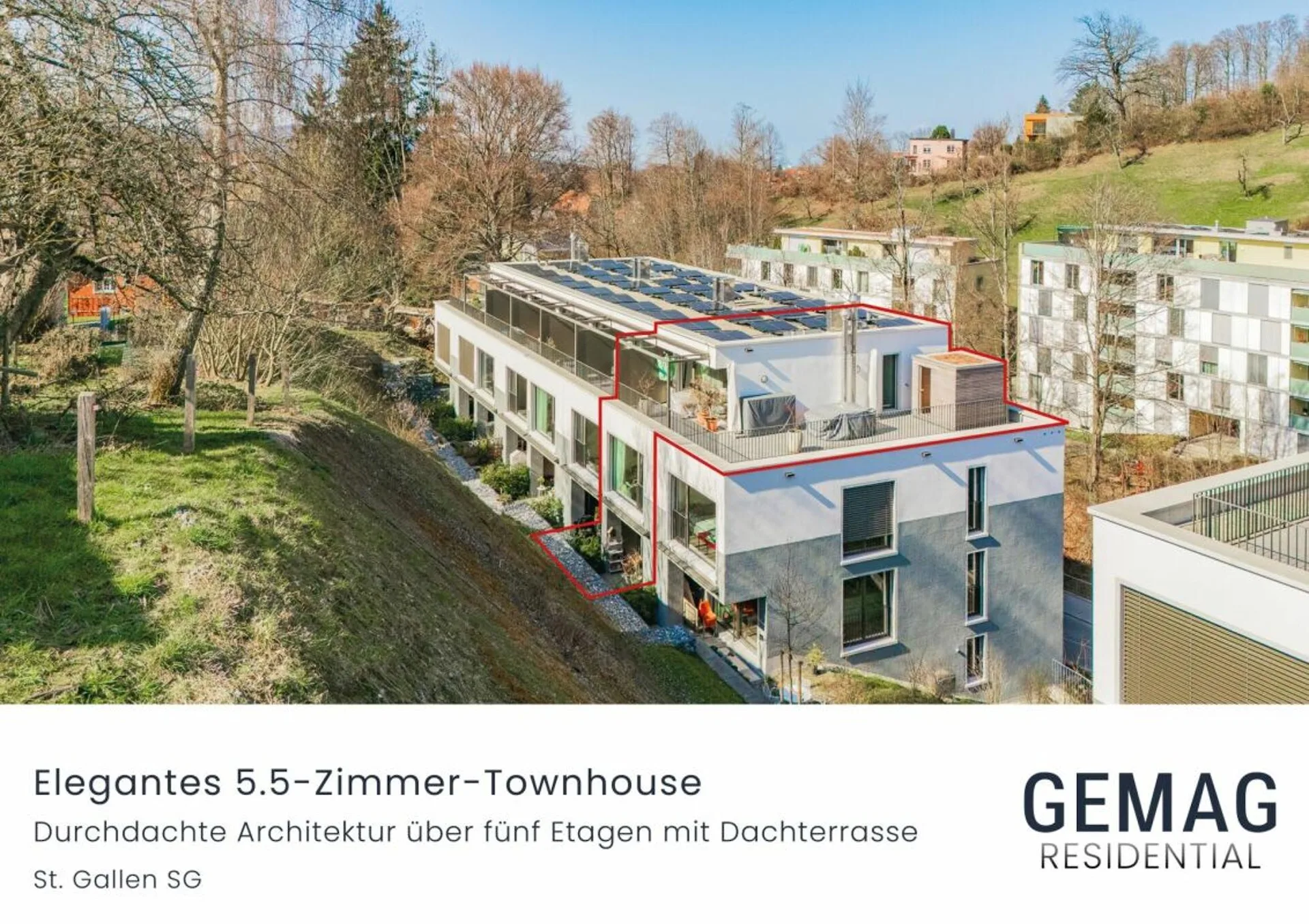 Das Beste aus Stadt und Natur - Stilvolles 5.5-Zimmer-Townhouse mit Dachterrasse