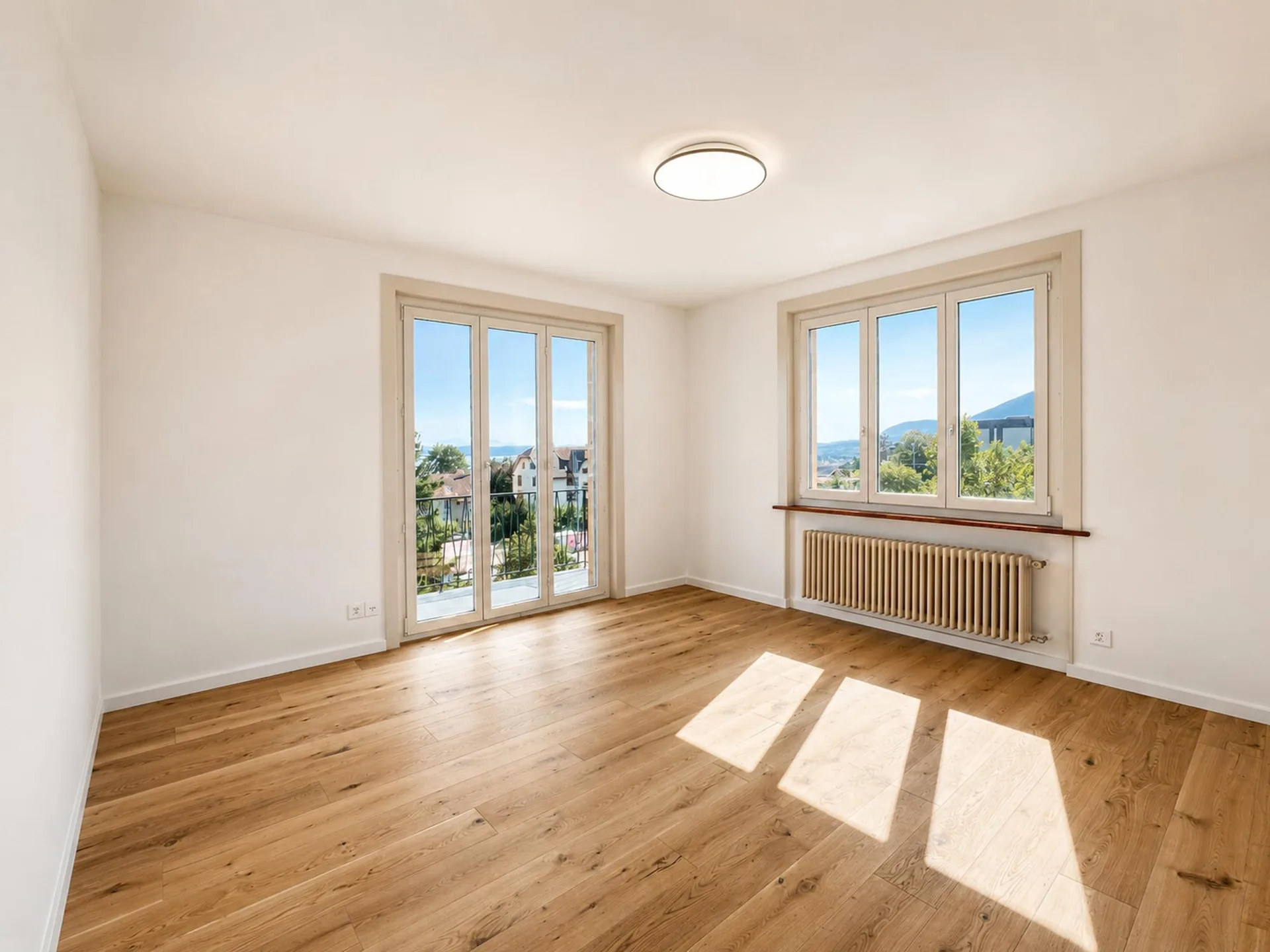 Appartement rénové avec magnifique vue sur le lac et les Alpes
