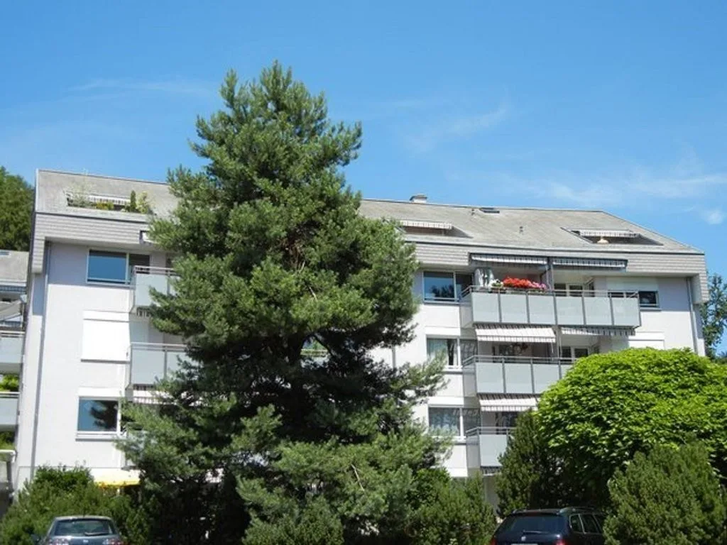 Charmant 2 pièces en attique avec vue dégagée et cadre verdoyant