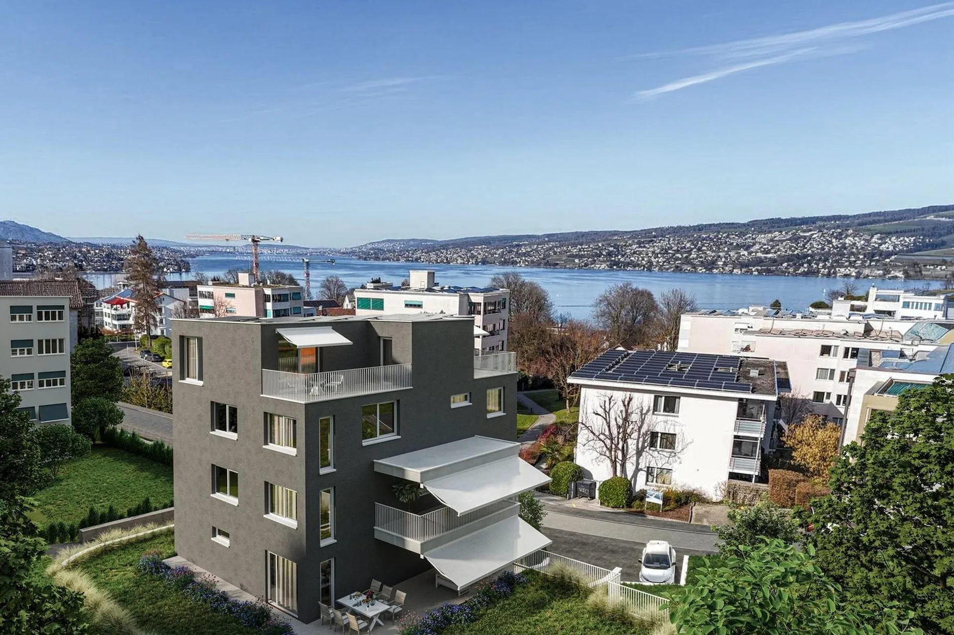 Neubau: Moderne 3.5-Zimmer-Gartenwohnung mit Seeblick