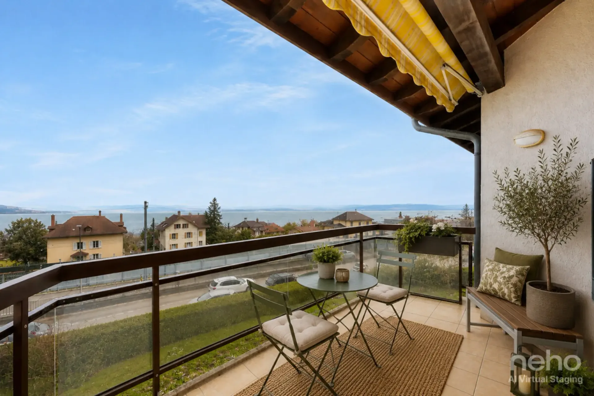 St Blaise: Dernier étage avec vue lac, mezzanine et beaux volumes