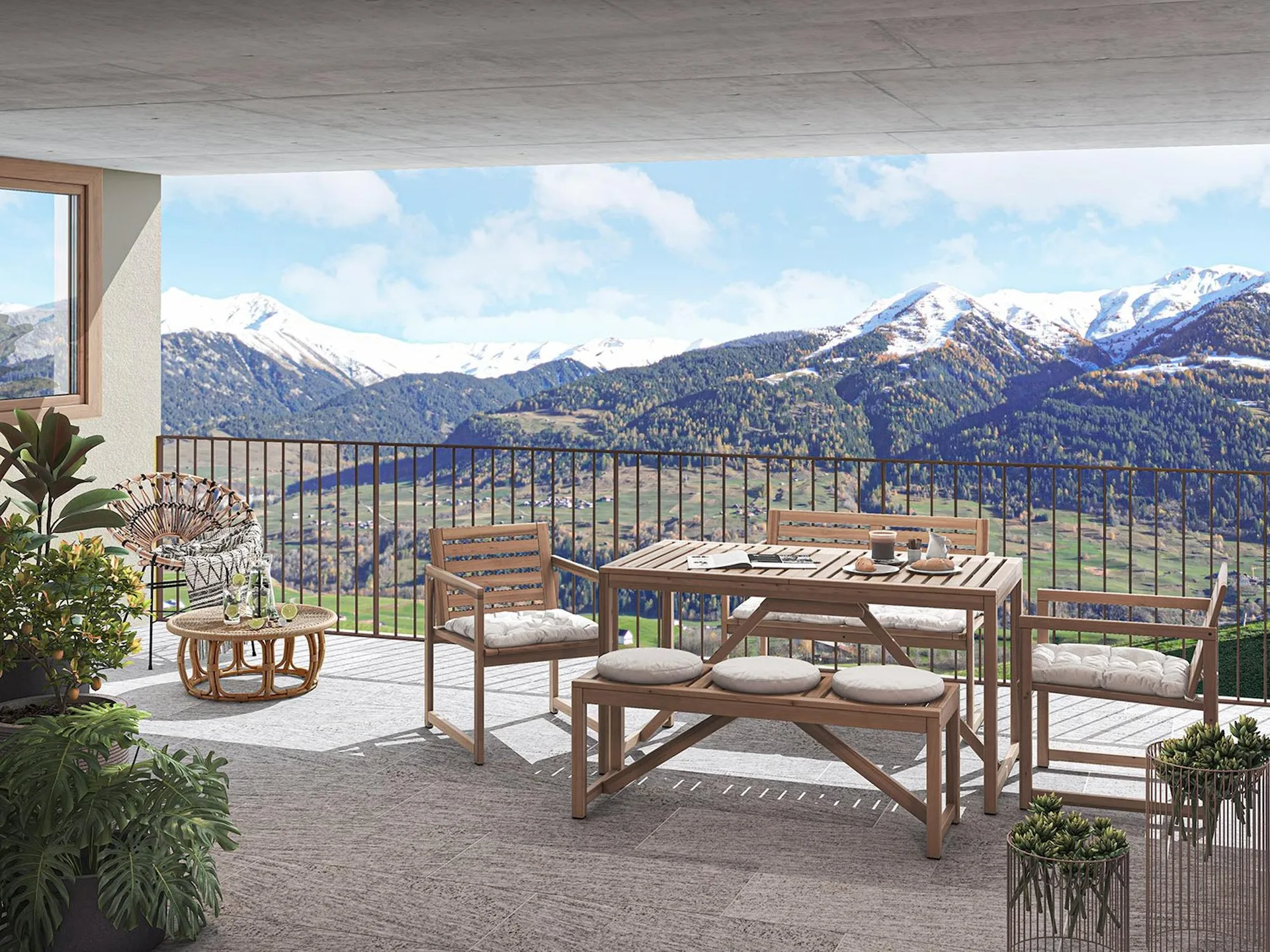 En rénovation : appartement 3,5 pièces avec vue magnifique, espace de détente et jardin