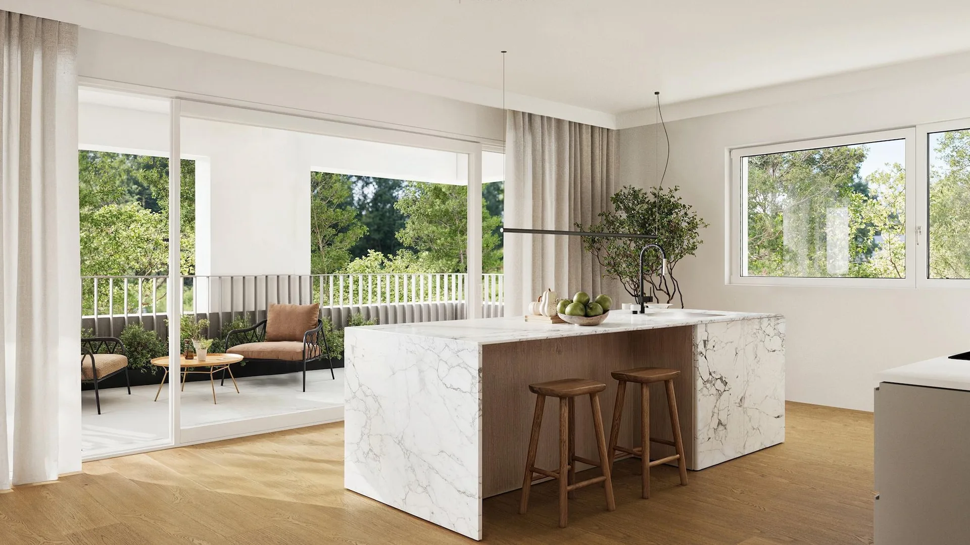 Wohnung mit 2.5 Zimmern im Hochparterre (B.2)