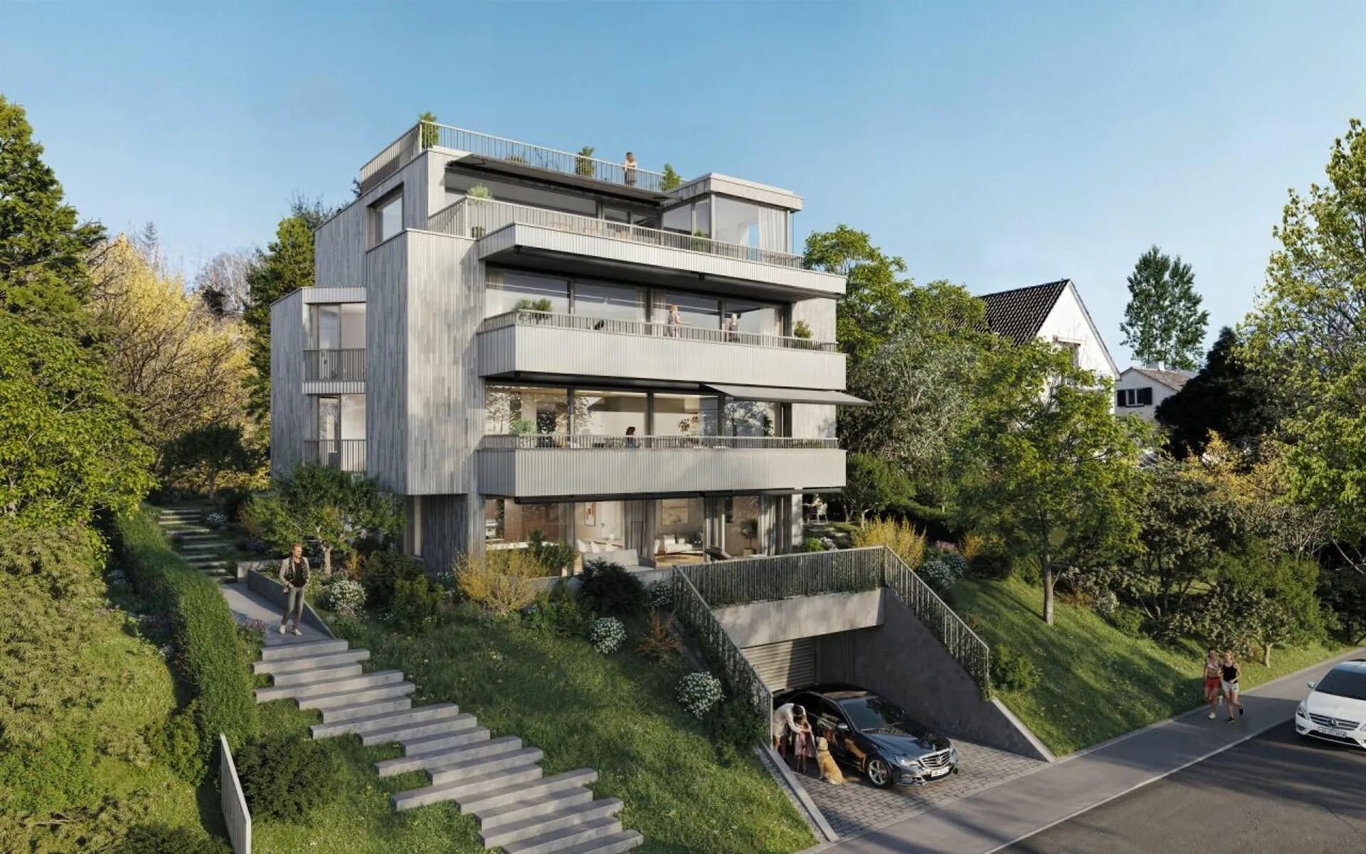 Neubau: Attika-Traum mit Rundumblick-Dachterrasse