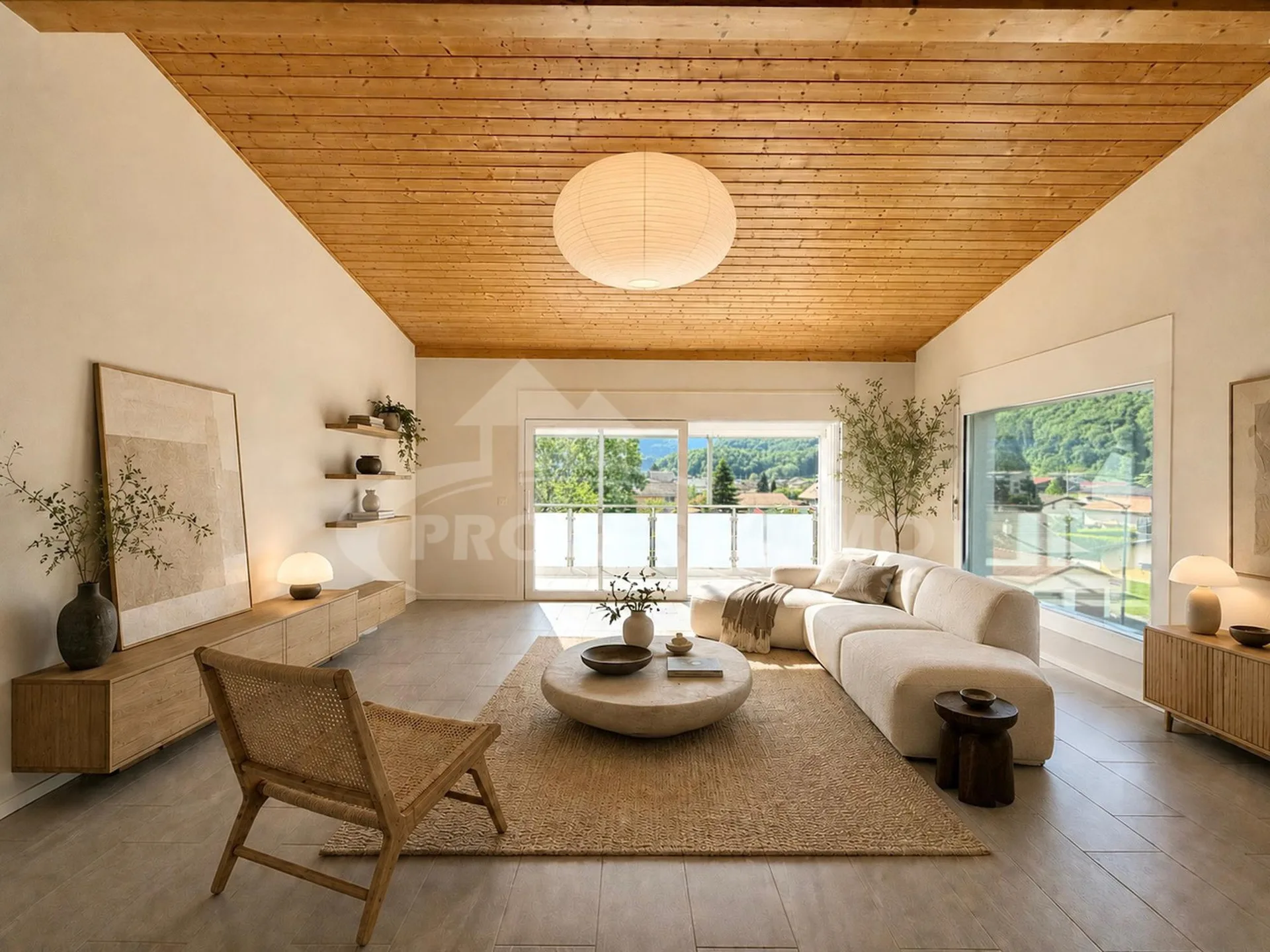 Appartement en attique de 4,5 pièces avec grand balcon.