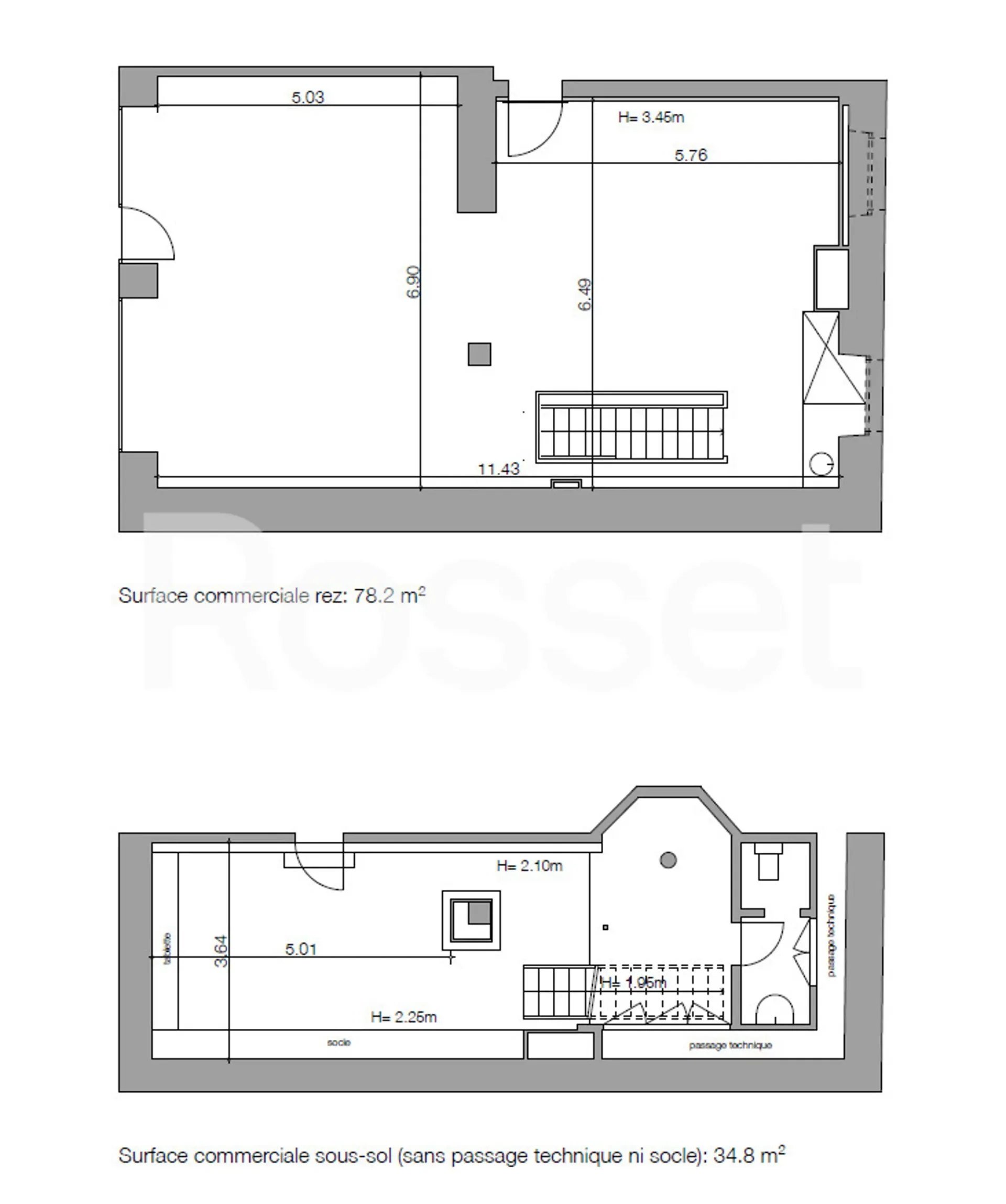 Arcade d'env. 80m² avec dépôt d'env. 30m² au sous-sol