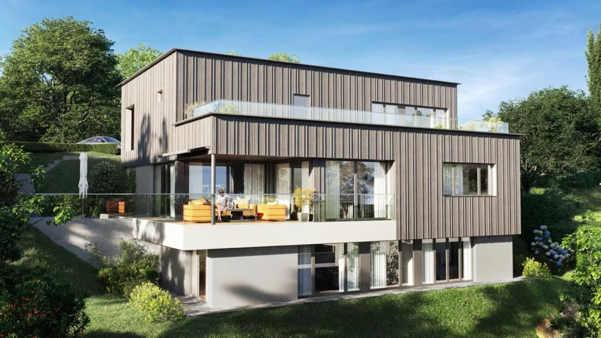 Wohnen mit Panorama - luxuriöses Einfamilienhaus mit Bergsicht