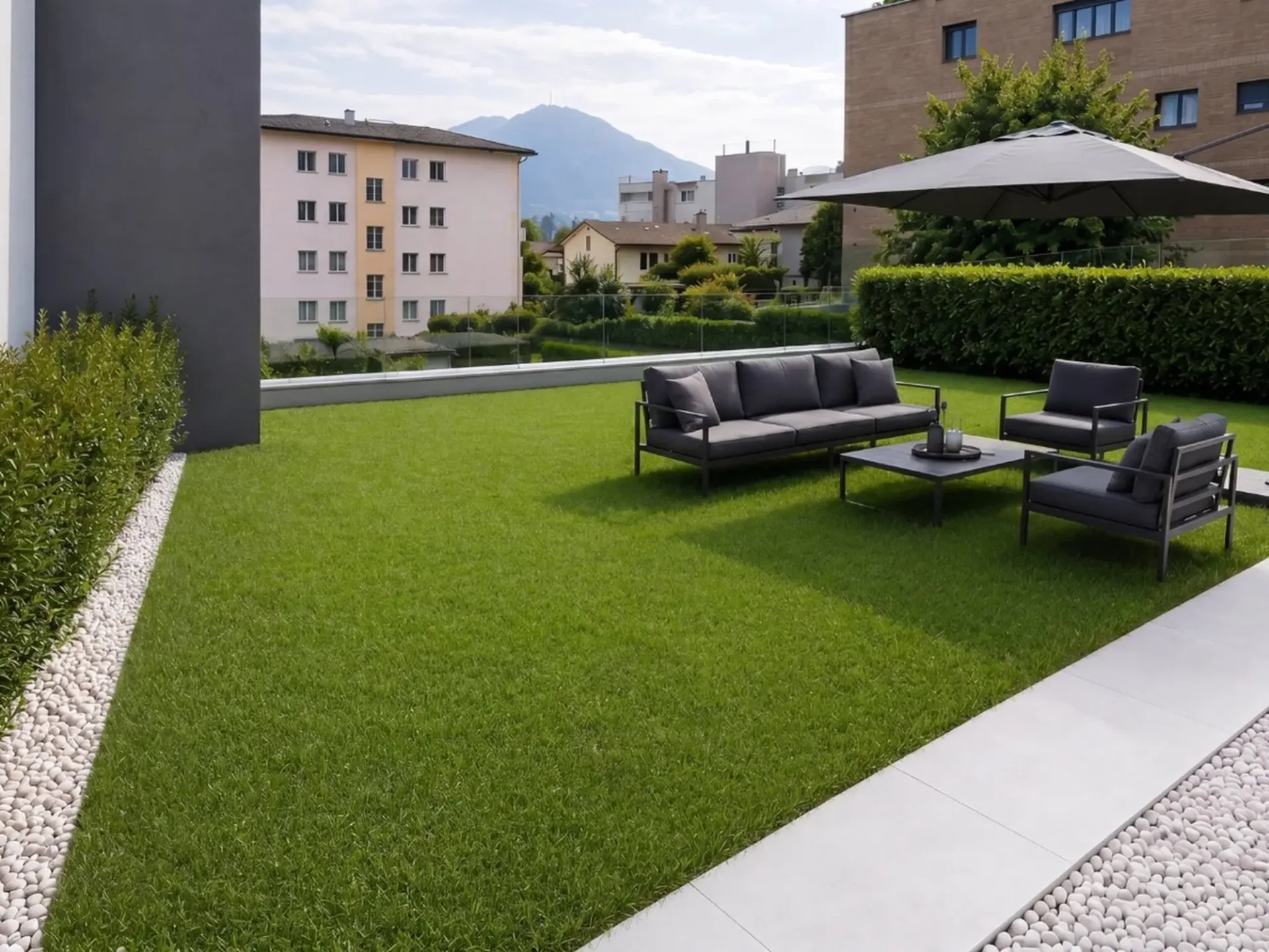 Elegantes Appartement mit 4 Räumen, privatem Garten, Terrasse und Parkplatz