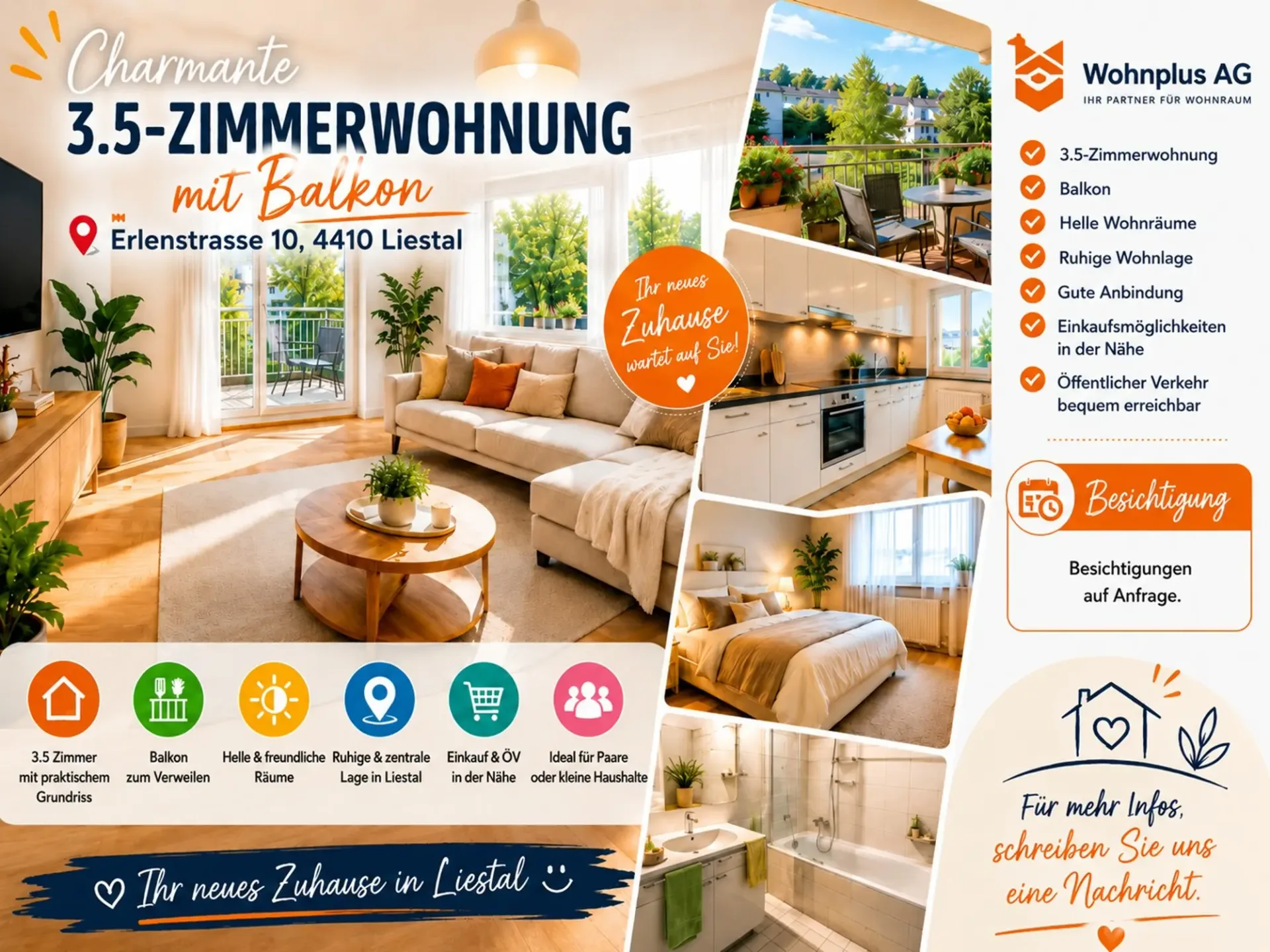 Charmante 3,5 Zimmerwohnung -Erlenstrasse 10, 4410-Liestal, Baselland