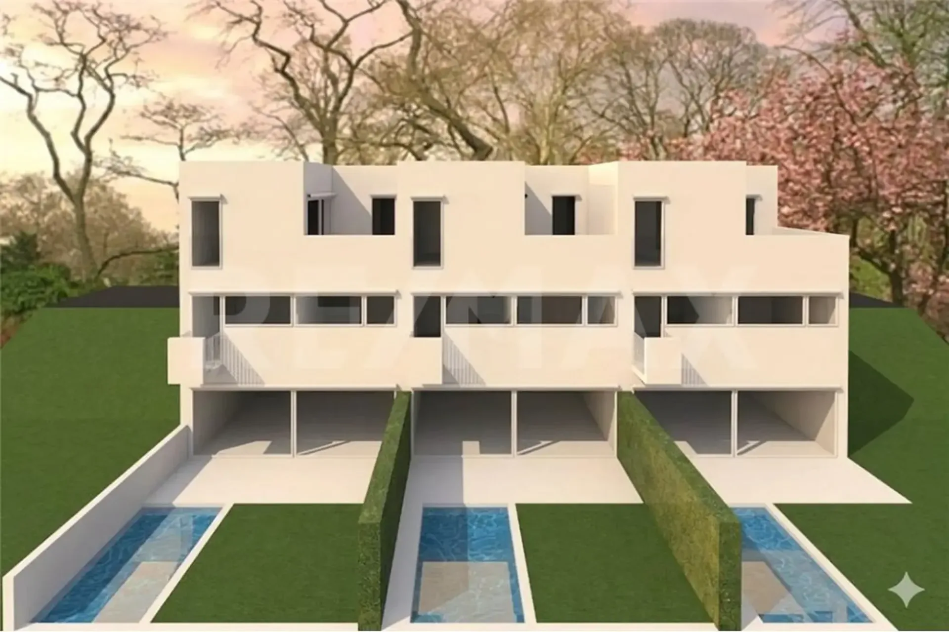 Progetto residenziale di tre villette a schiera