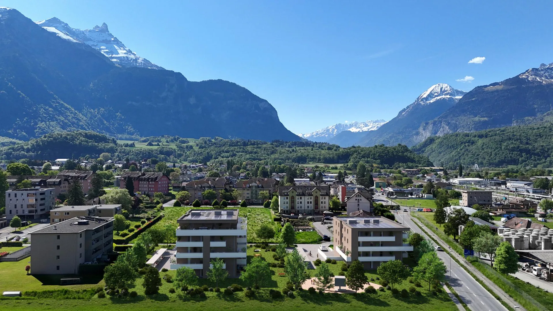 APP von 4,5 Zimmern mit Garten - Nähe Bahnhof - Panoramablick