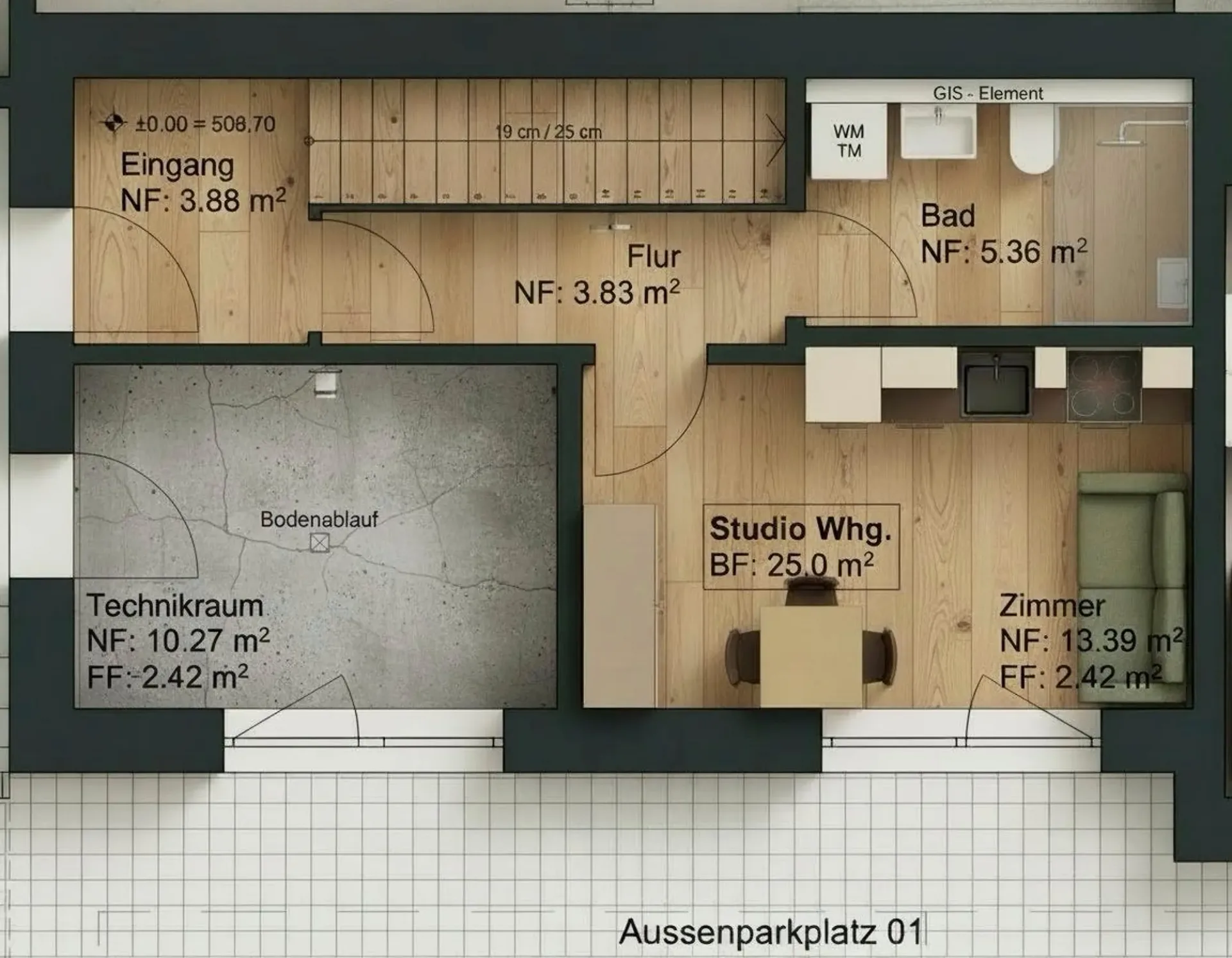 Modernes 1-Zimmer-Studio im Neubau in Illnau-Effretikon