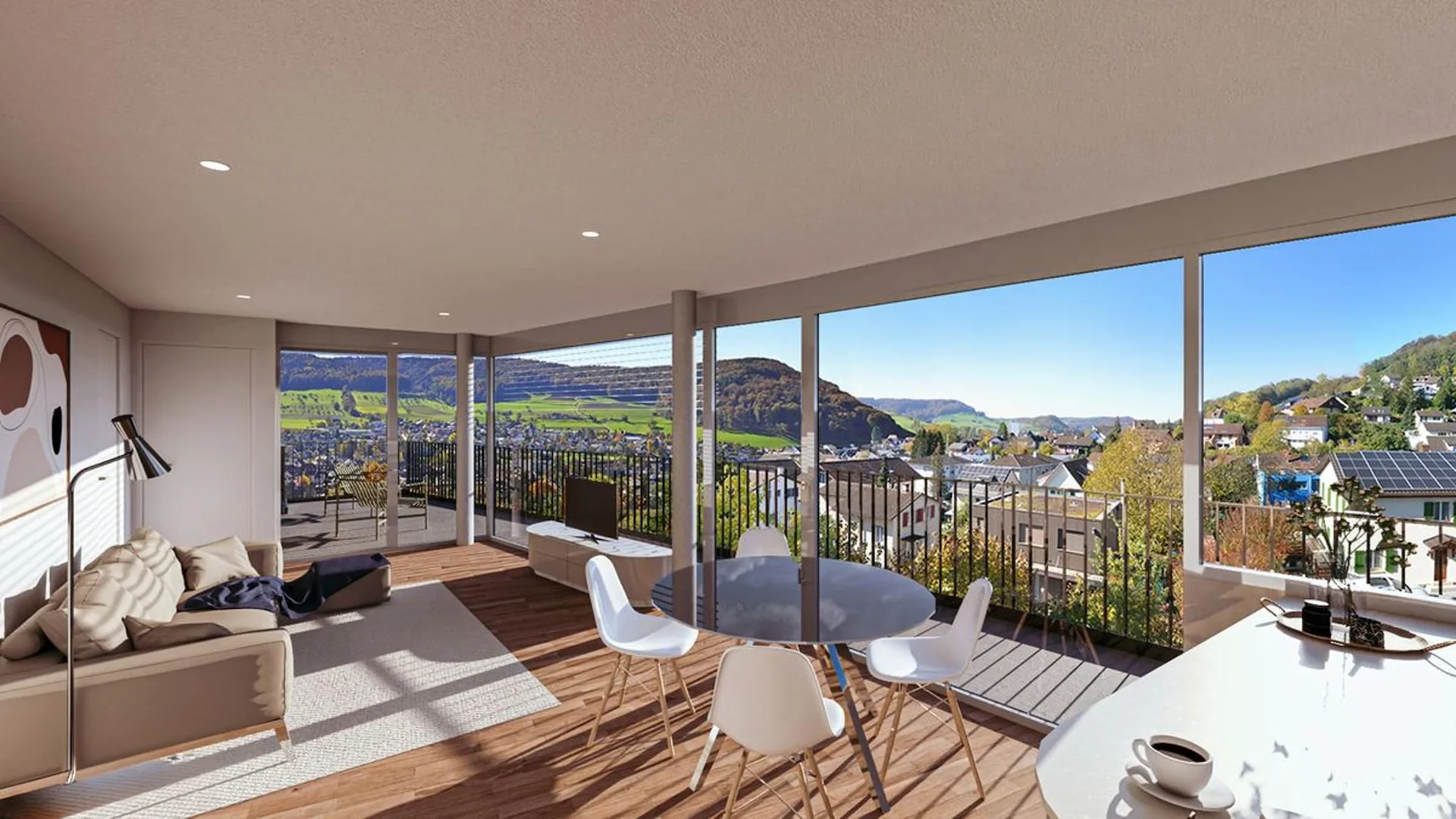 Approuvé pour la construction et bientôt réalisé : Appartement mansardé moderne avec ascenseur, grand balcon et carport