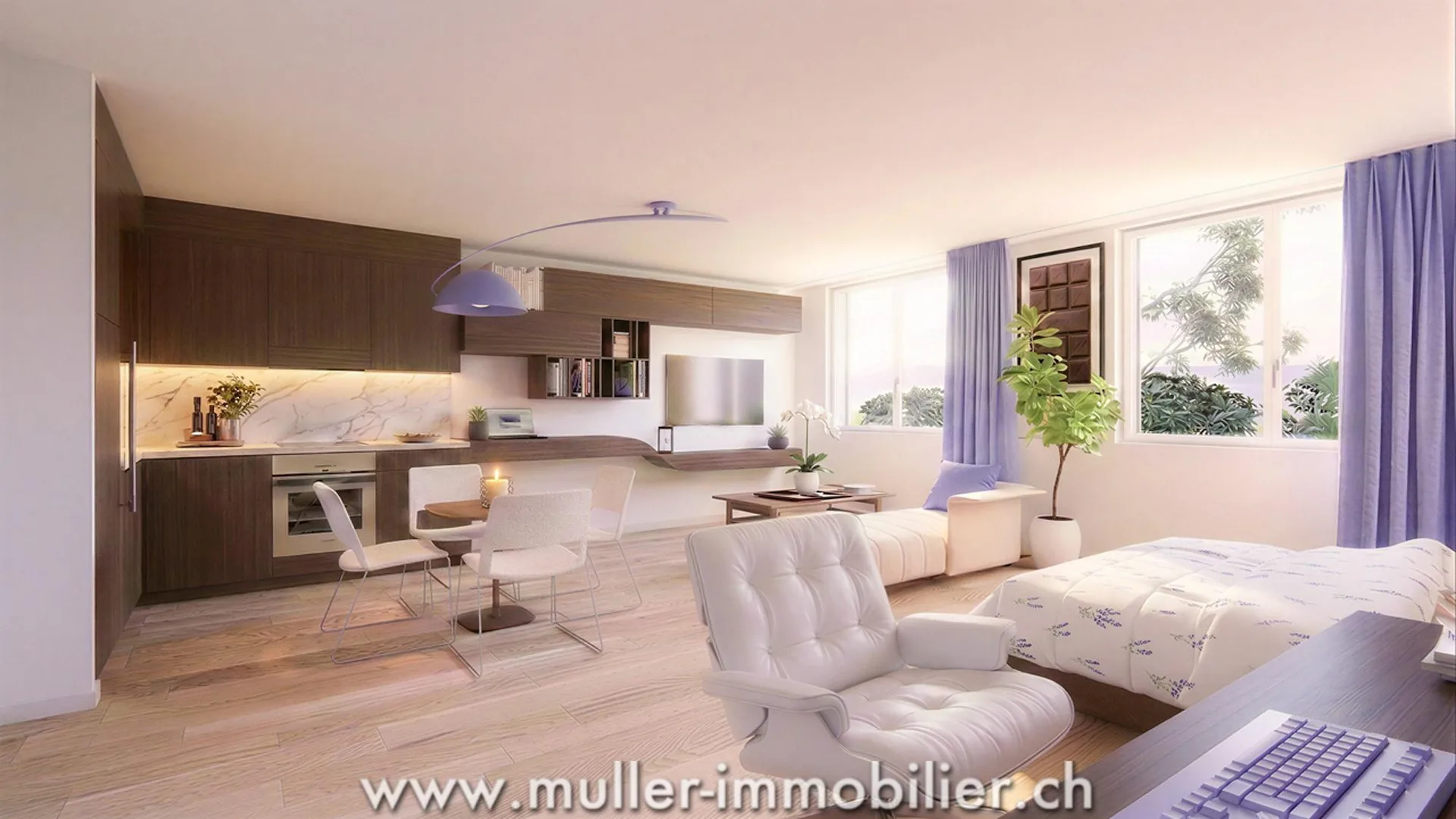 Studio neuf de 38 m² à 5 min de Romont dans le village de Siviriez