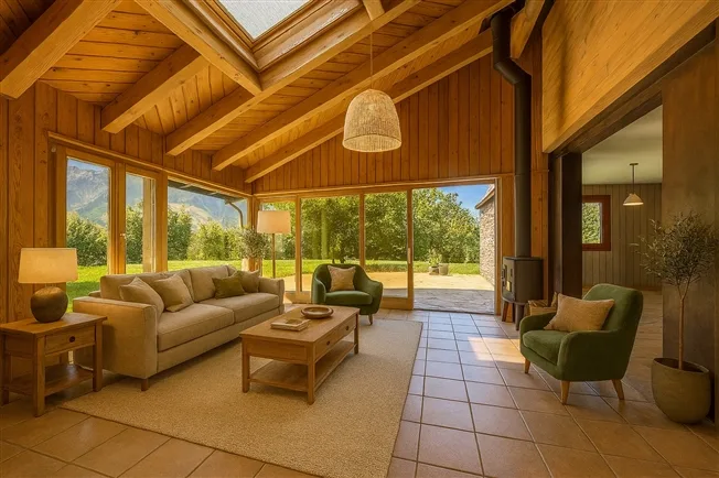 Villa mit Wellnessbereich inmitten von Aprikosenfeldern