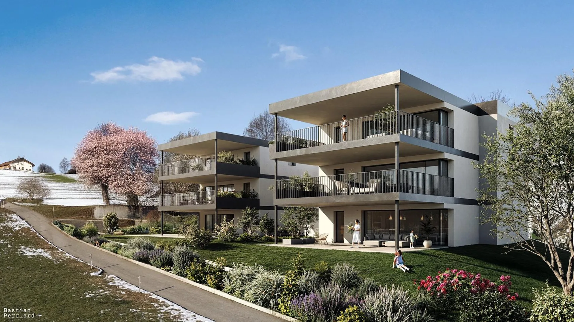 Appartement von hohem Standard, neu, 3.5 Zimmer, mit Panoramablick auf die Berge in La Tour-de-Trême