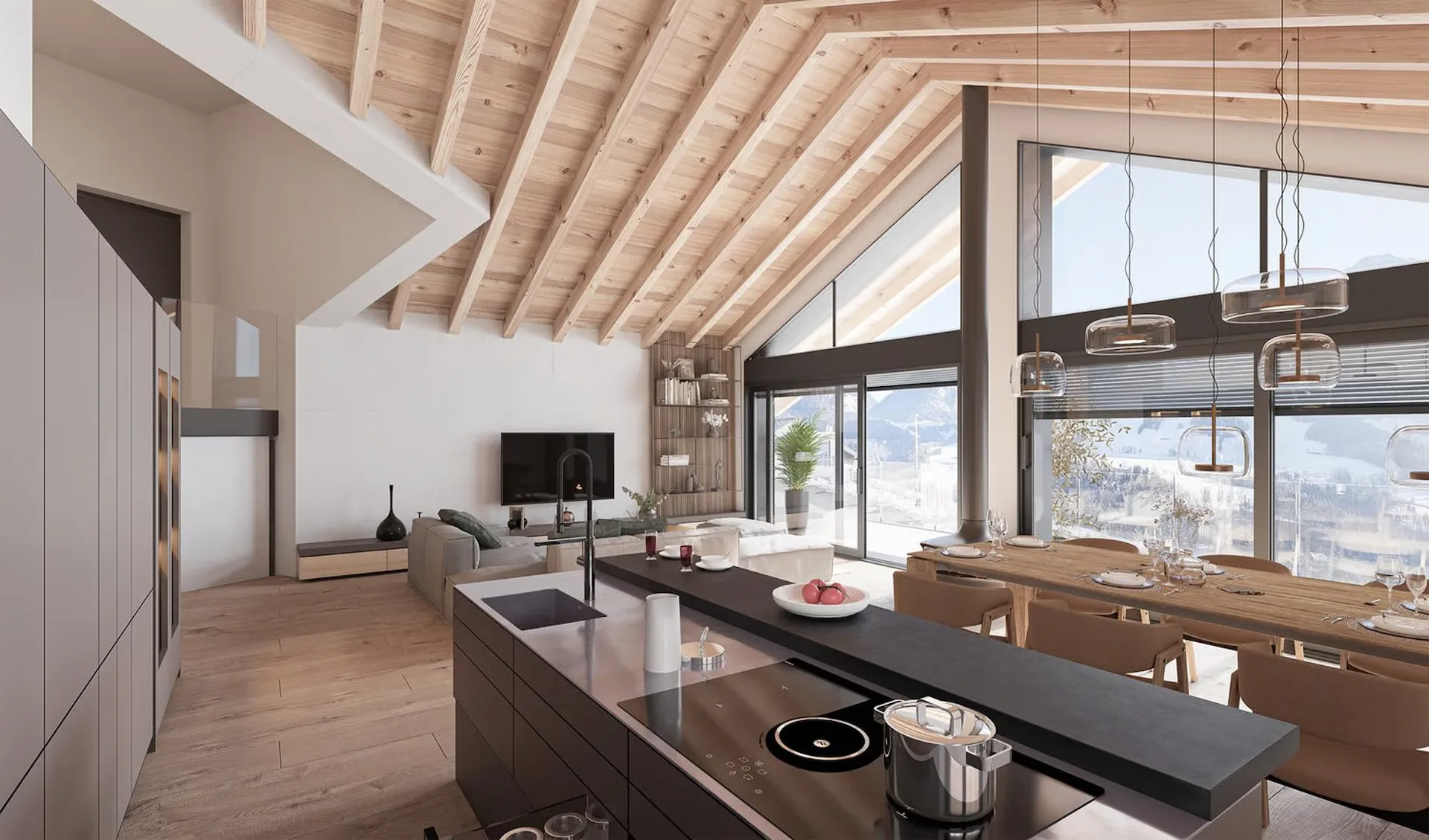 Un chalet d'architecte, exclusif avec une vue panoramique imprenable