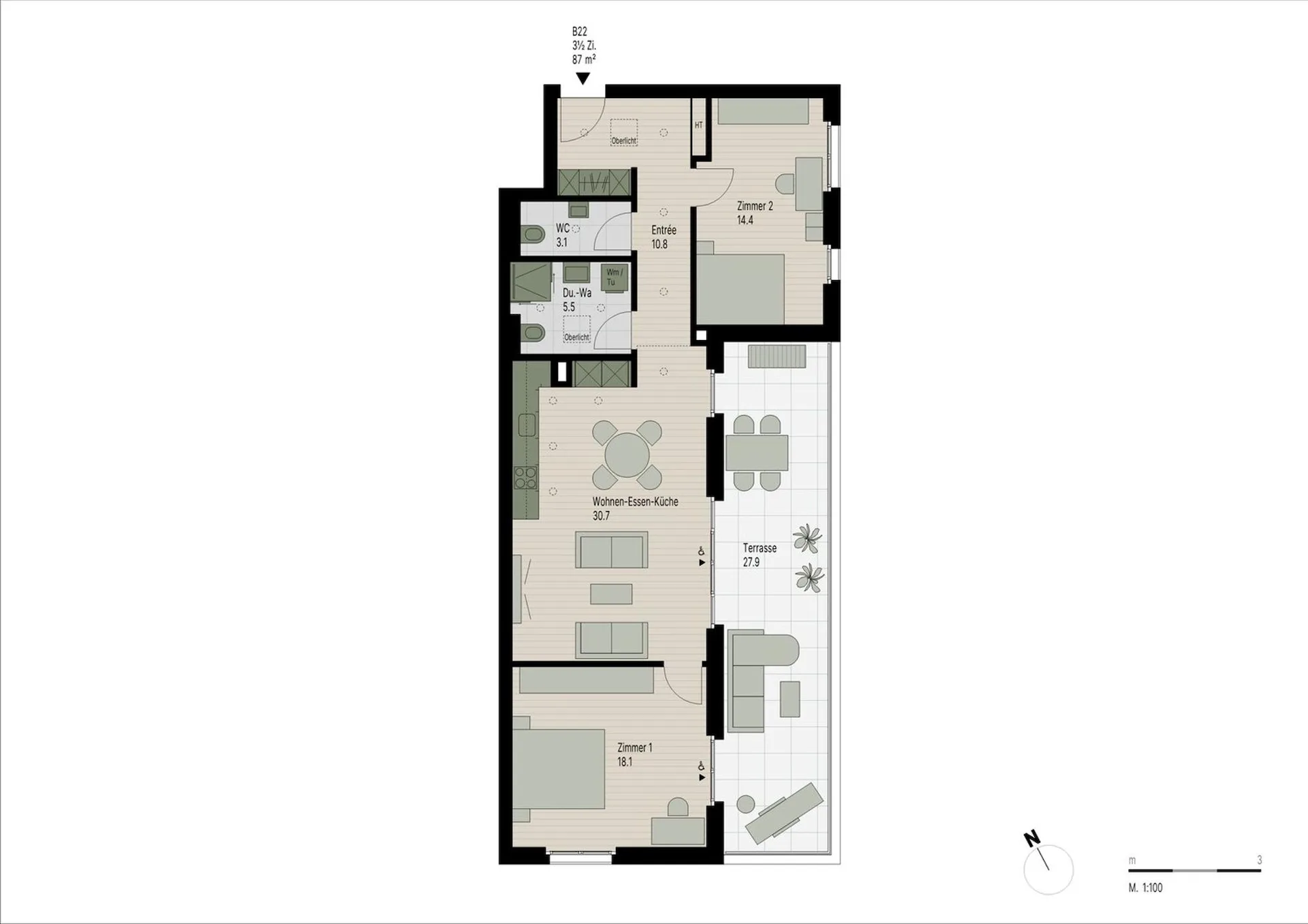 Moderne Neubau Attikawohnung B22 im Herzen von Zürich-Affoltern