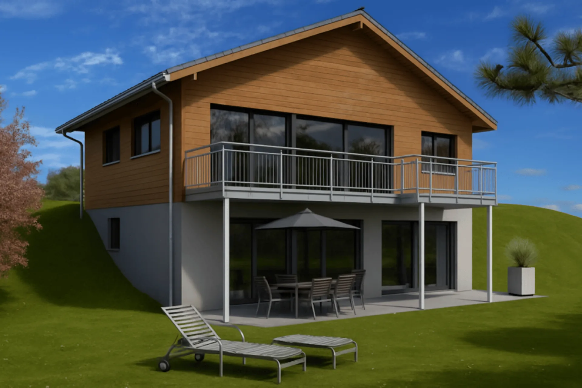 Construction neuve, maison unifamiliale de 6,5 pièces avec vue lointaine