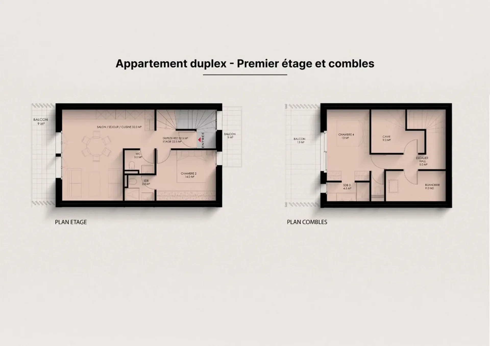 Appartement auf Plan, 3 Zimmer im Doppelhaus mit Balkonen und Anbauten