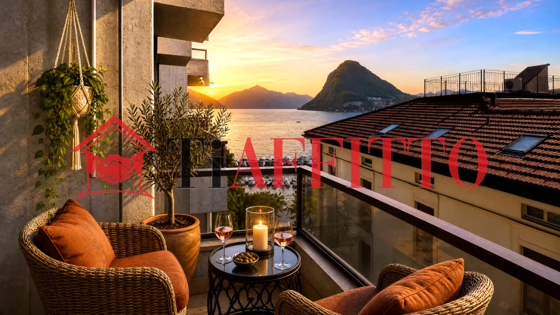 3,5-Zimmer-Wohnung in Lugano, teilweise möbliert, mit Seeblick