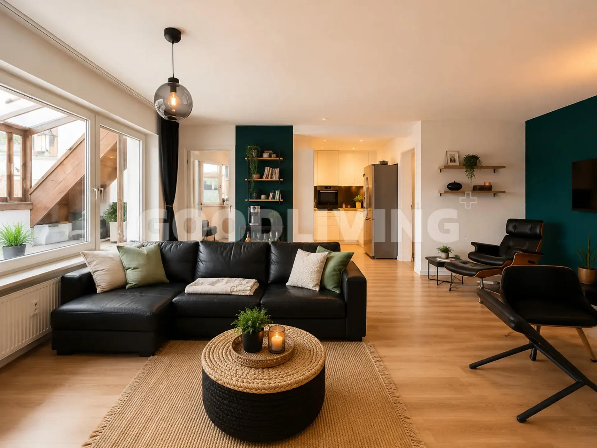 Modernisierte 3.5-Zimmerdachwohnung mit verglaster Terrasse und Garage