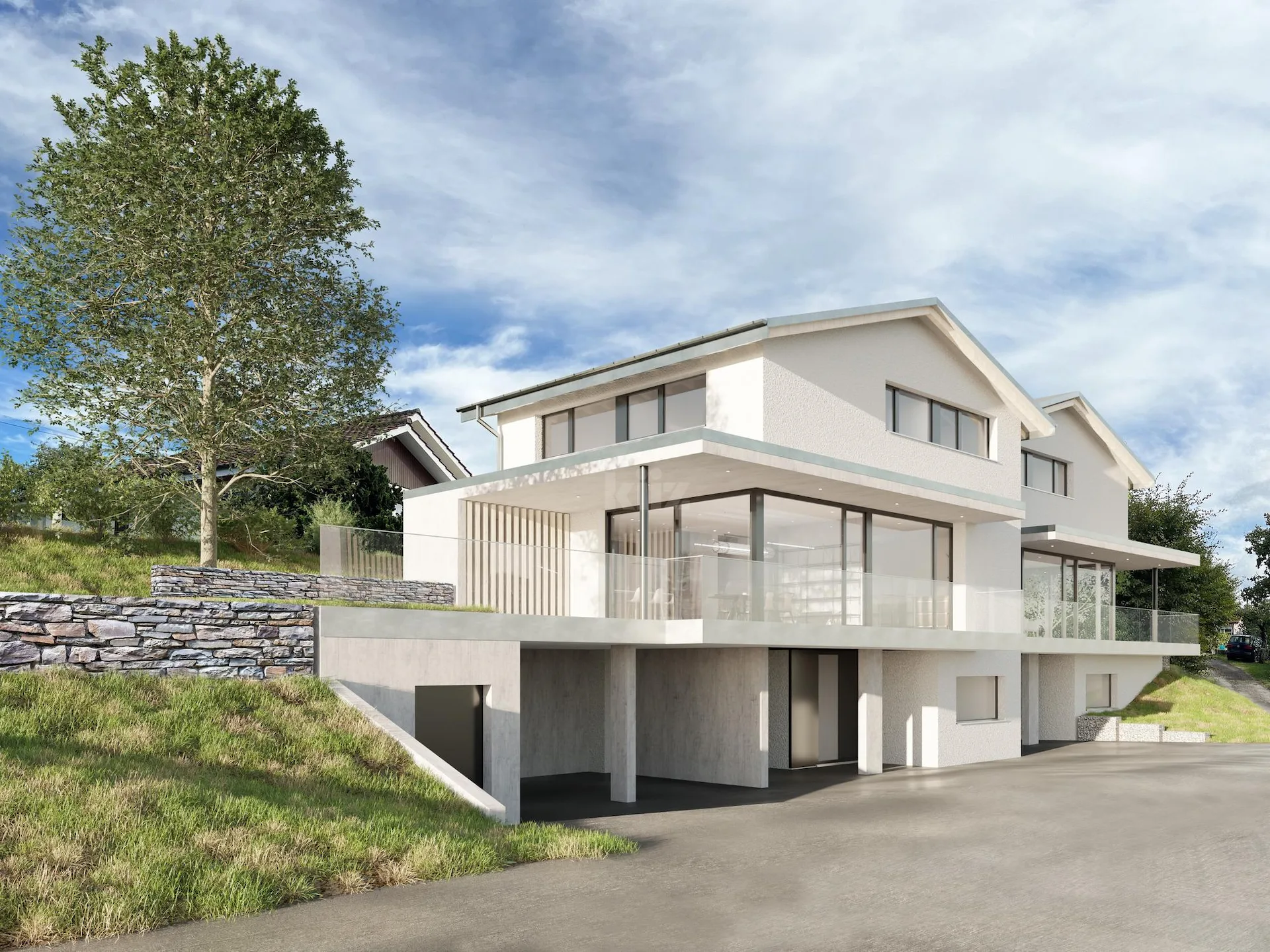 Prächtige Reihenhaus-Villa mit Garten und überdachter Terrasse