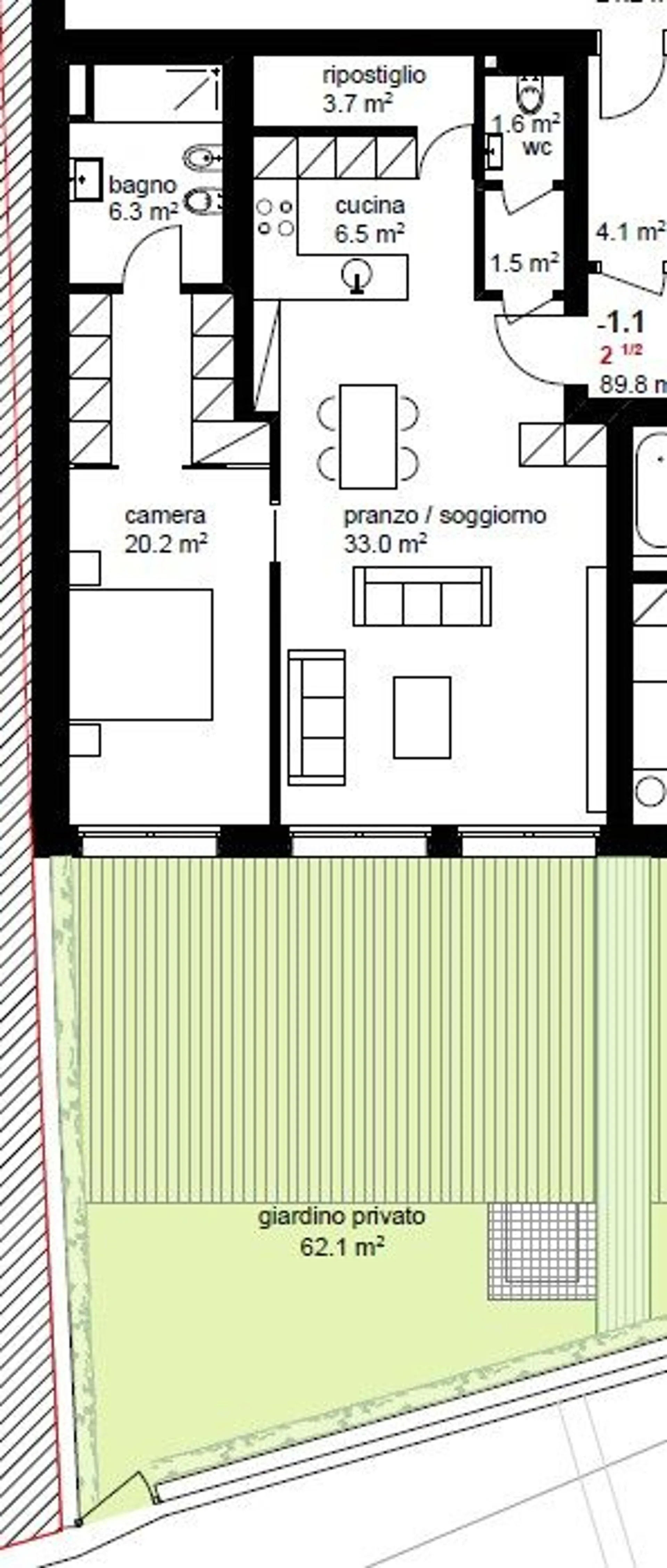 MODERNO 2.5 LOCALI CON GIARDINO A MASSAGNO