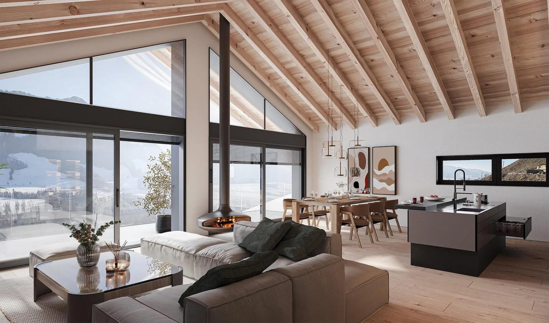Un chalet d'architecte, exclusif avec une vue panoramique imprenable
